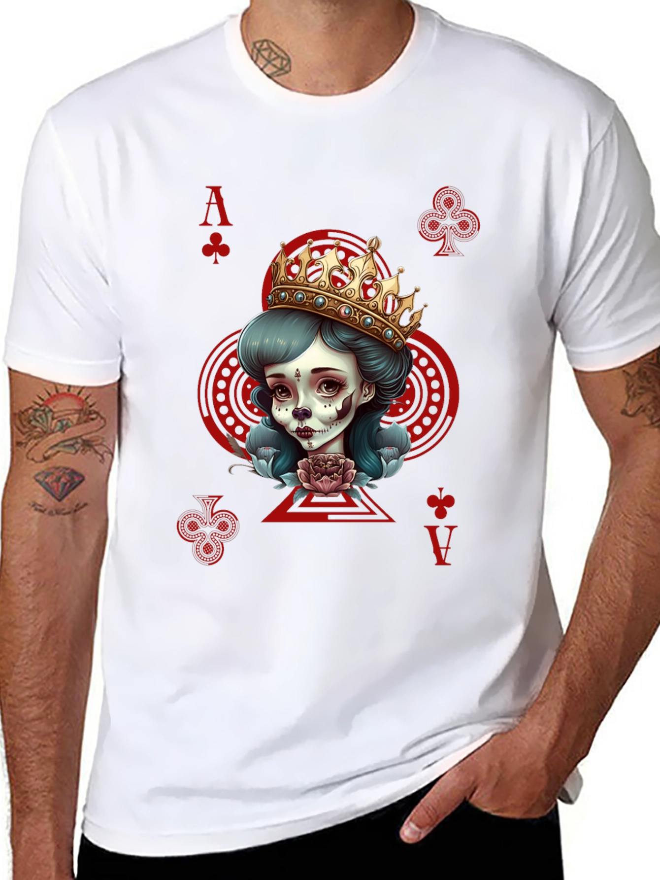 Ace of Clubs Queen Graphic T-Shirt
