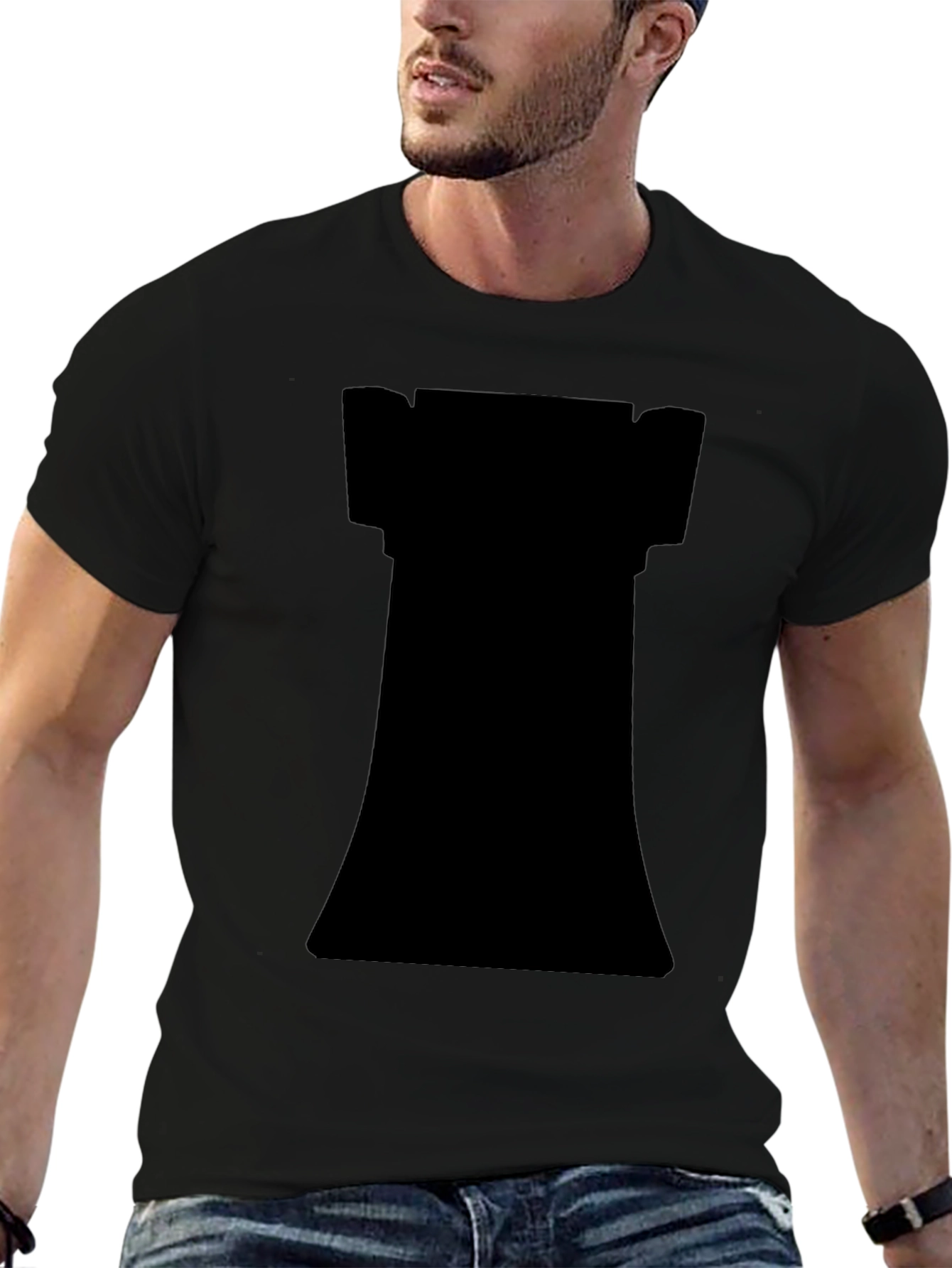Chess Rook Graphic T-Shirt - Black