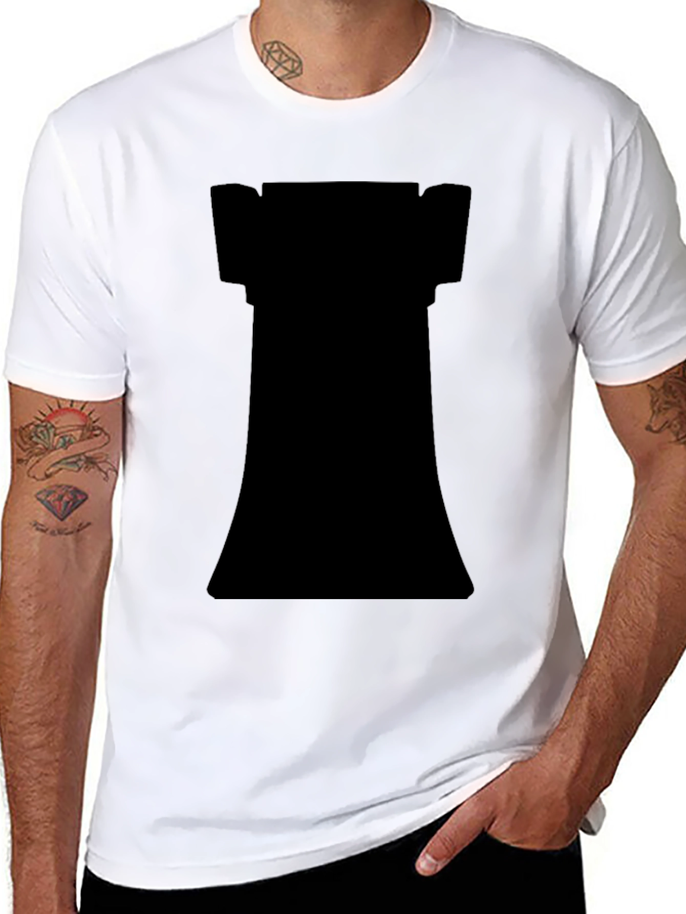 Chess Rook Graphic T-Shirt - Black