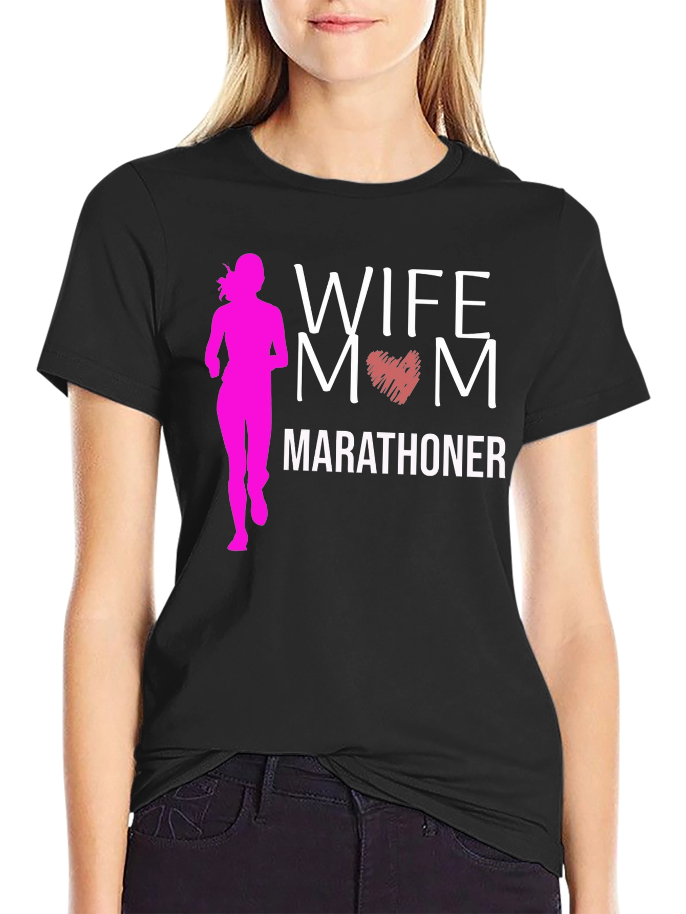 Wife Mom Marathoner Graphic T-Shirt
