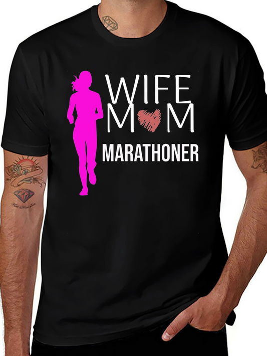 Wife Mom Marathoner Graphic T-Shirt