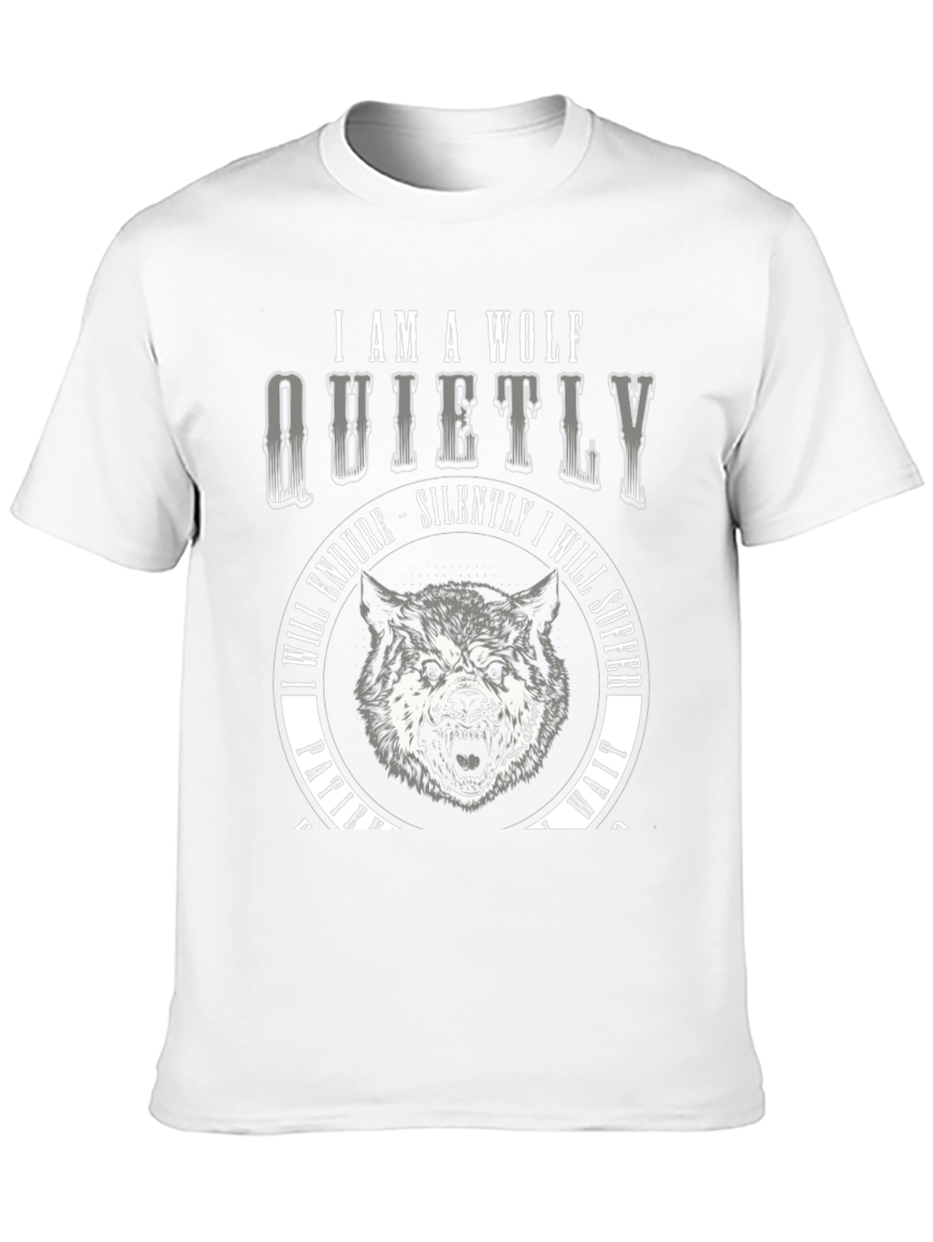 I Am A Wolf Quietly T-Shirt - Black