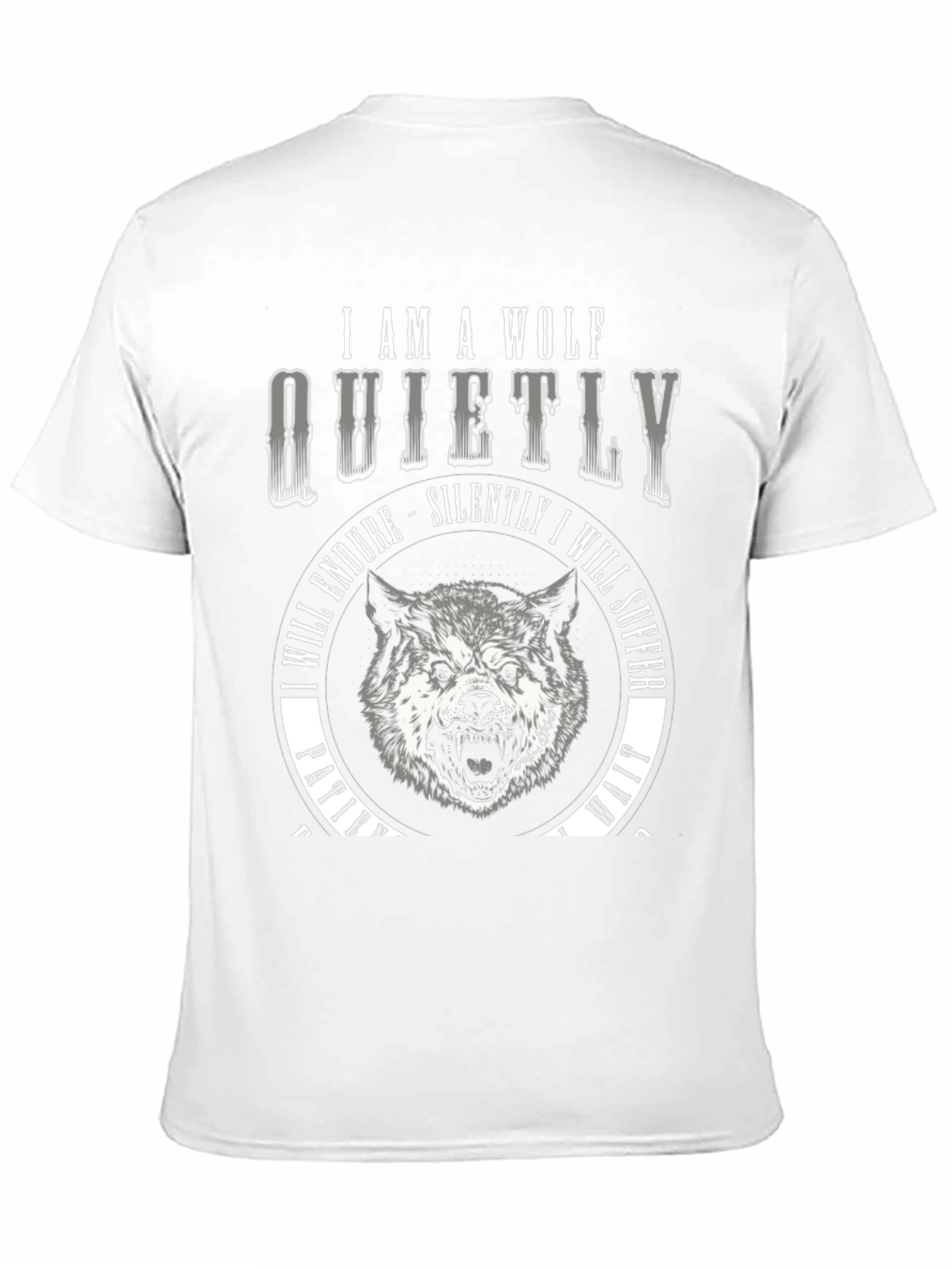 I Am A Wolf Quietly T-Shirt - Black