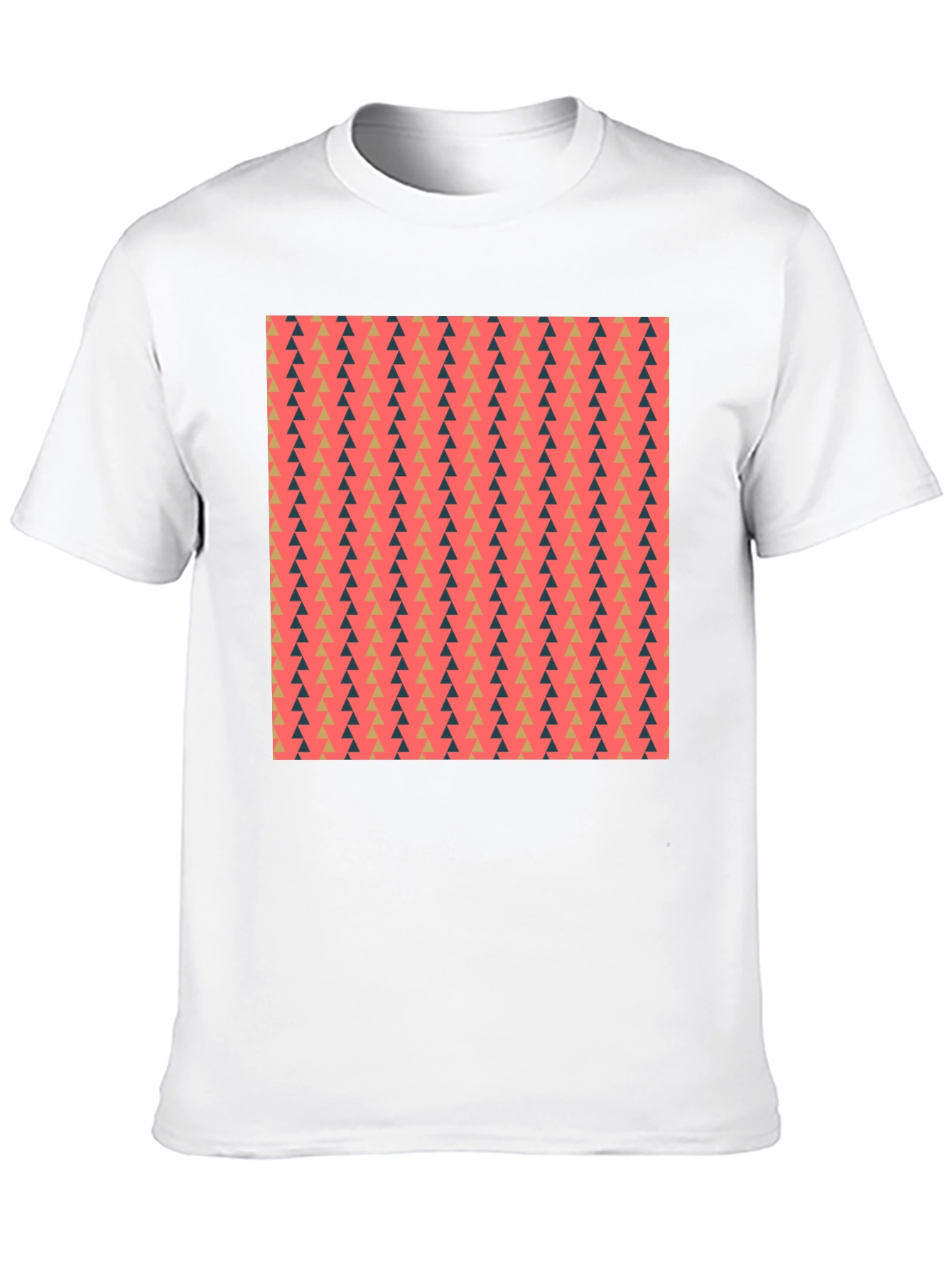 Stylish Triangle Pattern Black T-Shirt