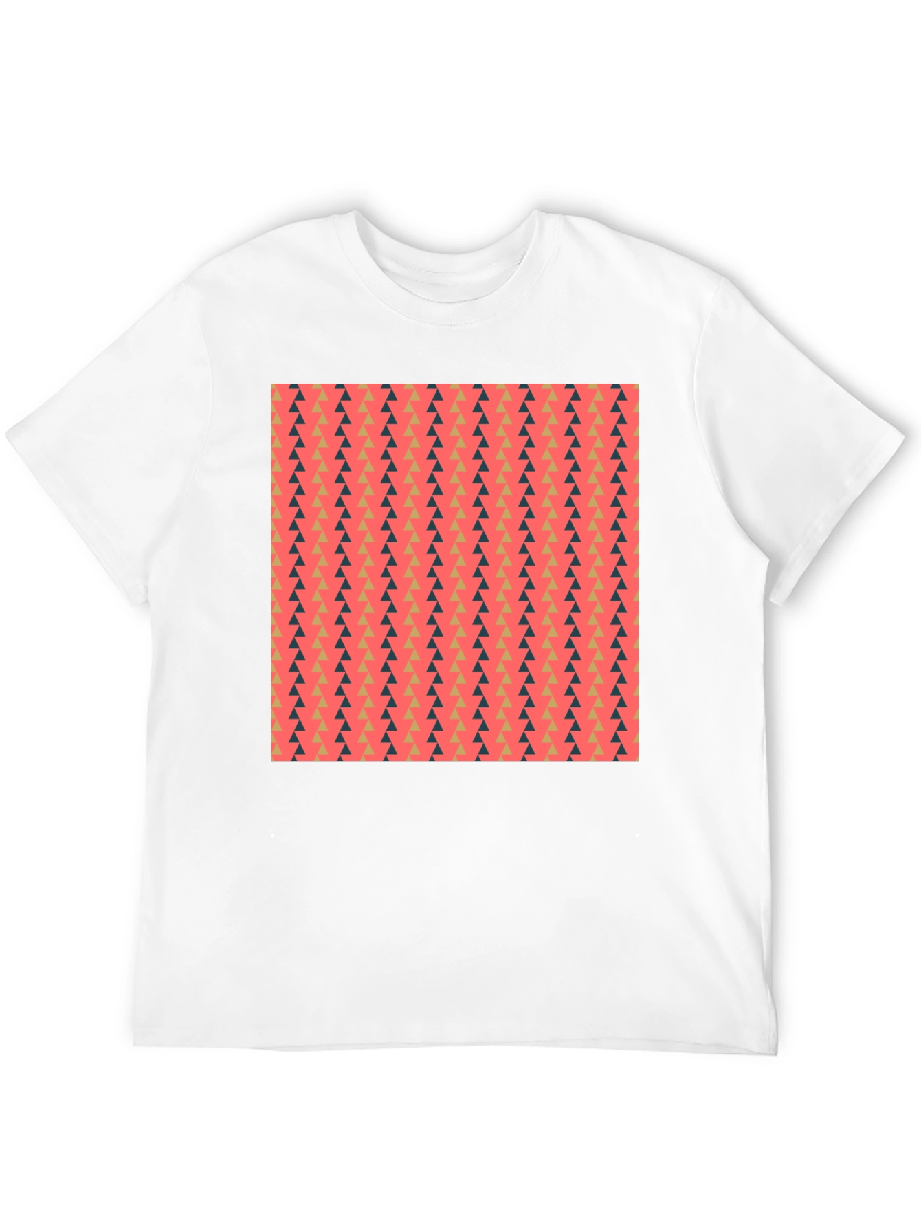 Stylish Triangle Pattern Black T-Shirt