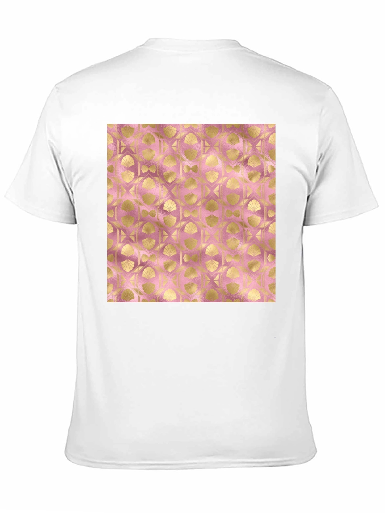 Gold Art Deco Pattern Black T-Shirt