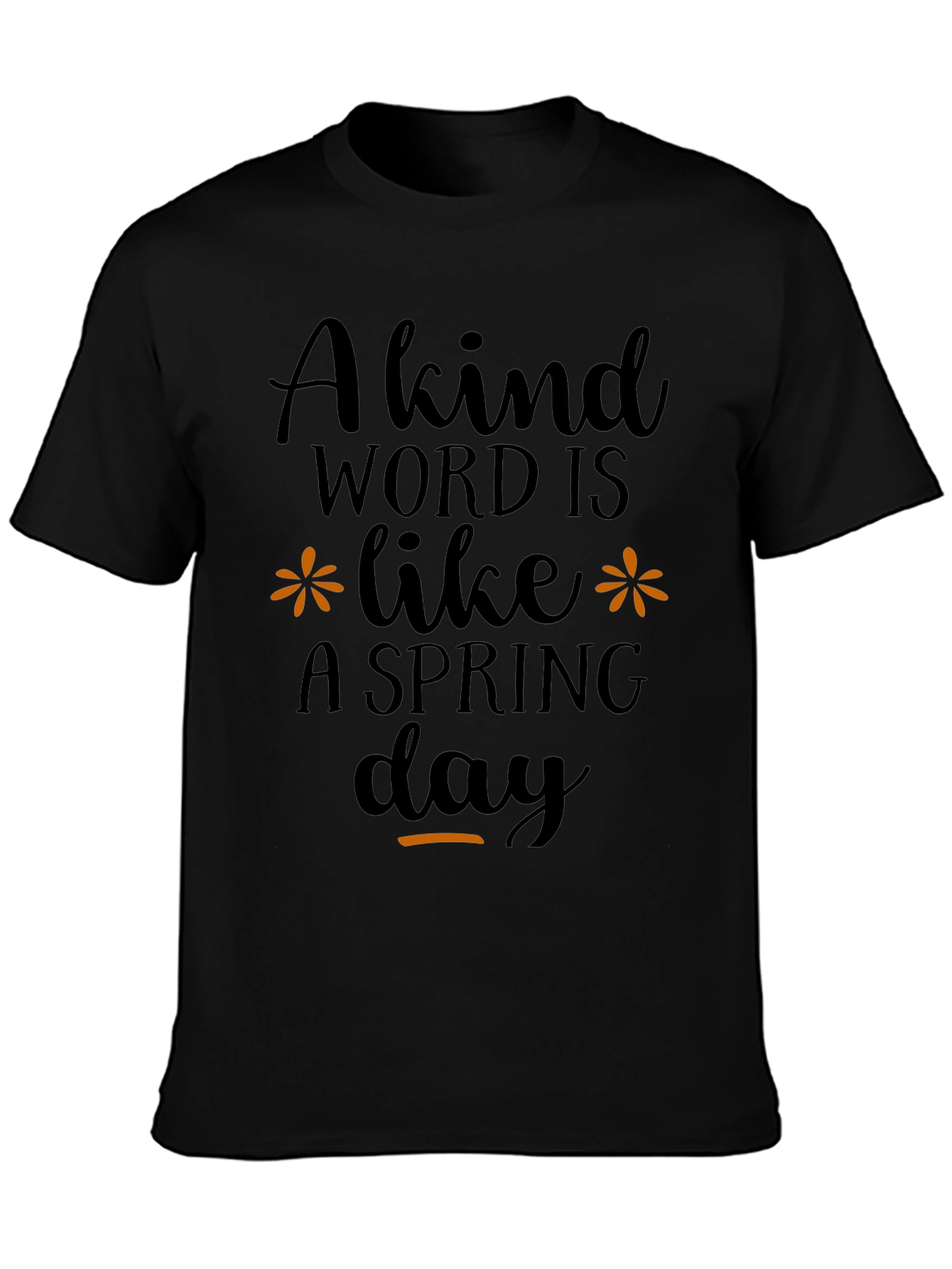 Kind Word Spring Day Graphic Black Tee