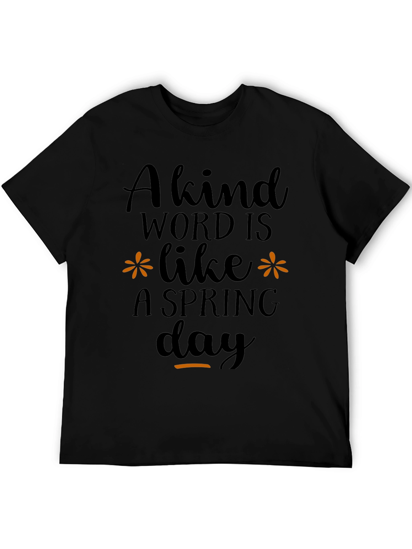 Kind Word Spring Day Graphic Black Tee
