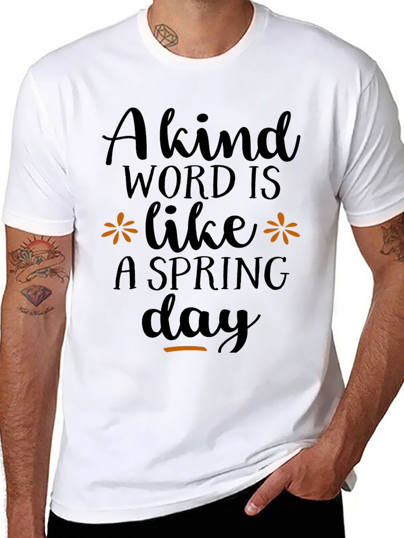 Kind Word Spring Day Graphic Black Tee