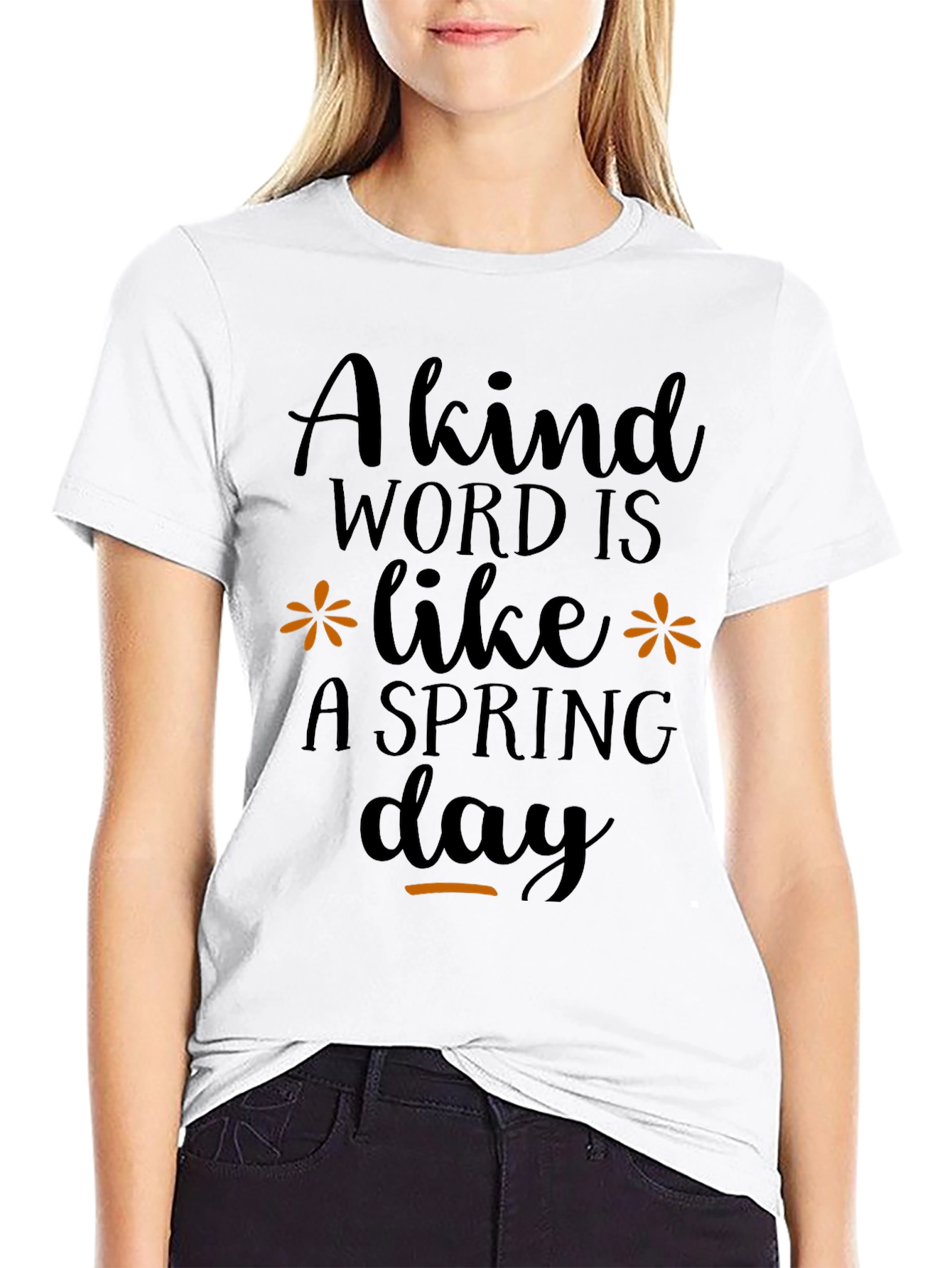 Kind Word Spring Day Graphic Black Tee