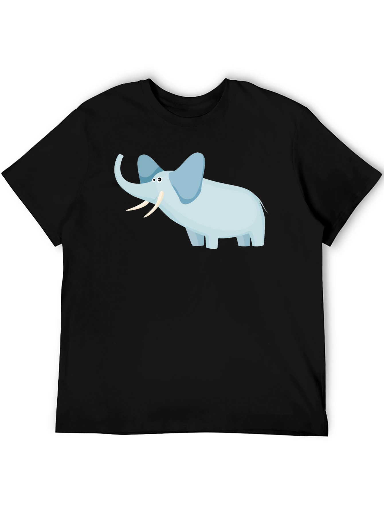 Elephant Graphic Tee - Black Cotton Casual
