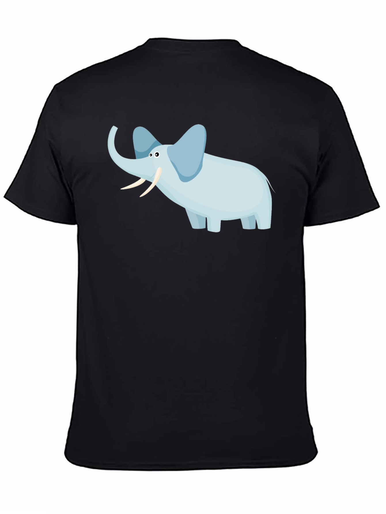 Elephant Graphic Tee - Black Cotton Casual