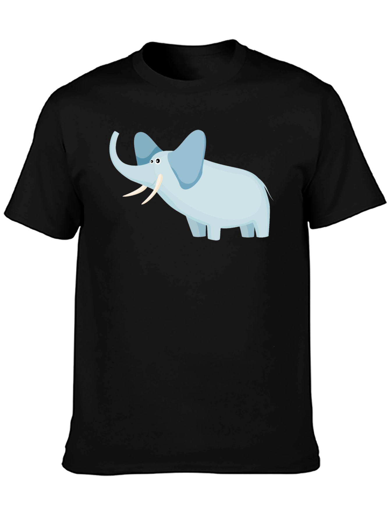 Elephant Graphic Tee - Black Cotton Casual