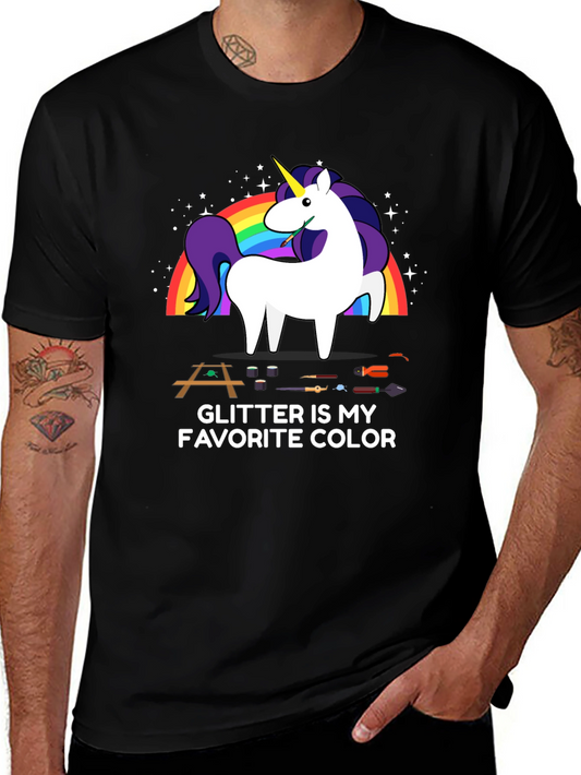 Glitter Is My Favorite Color T-Shirt Unicorn Carpenter