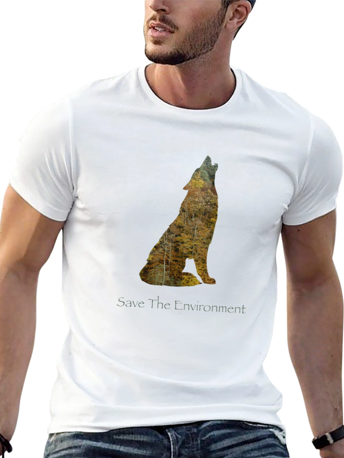 Save The Environment Wolf Graphic Tee