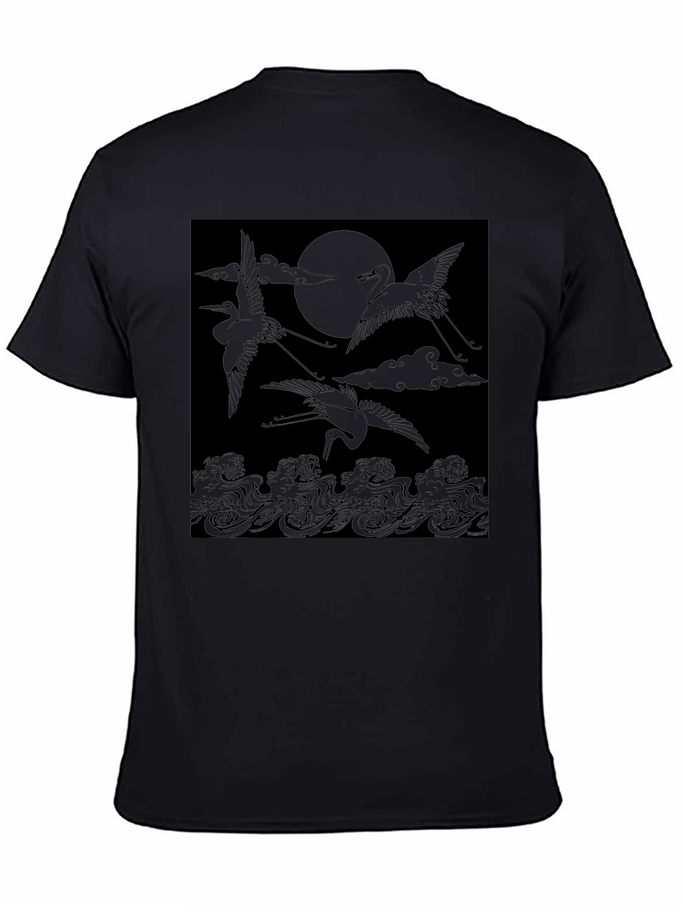 Crane & Moon Graphic Tee - Black