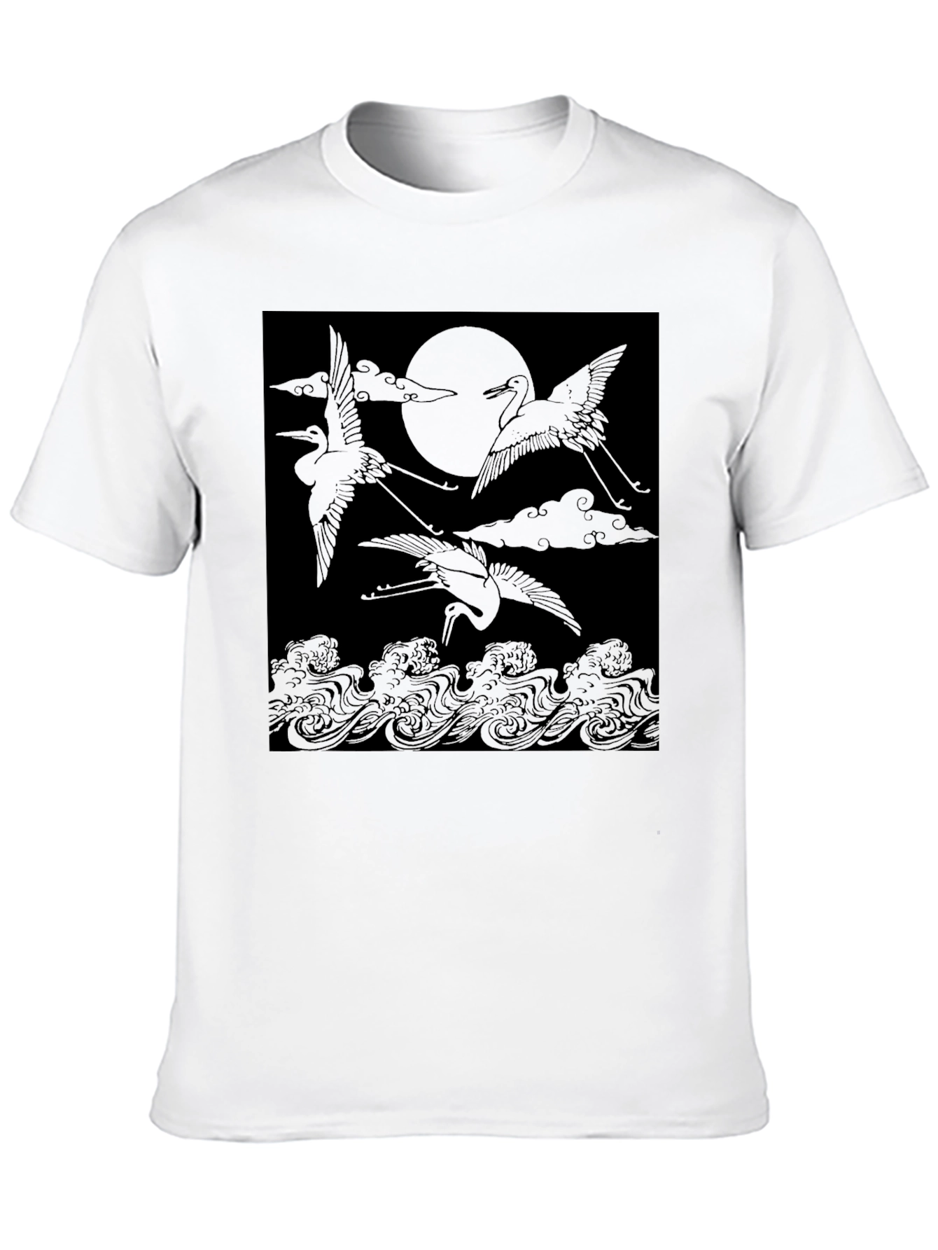 Crane & Moon Graphic Tee - Black