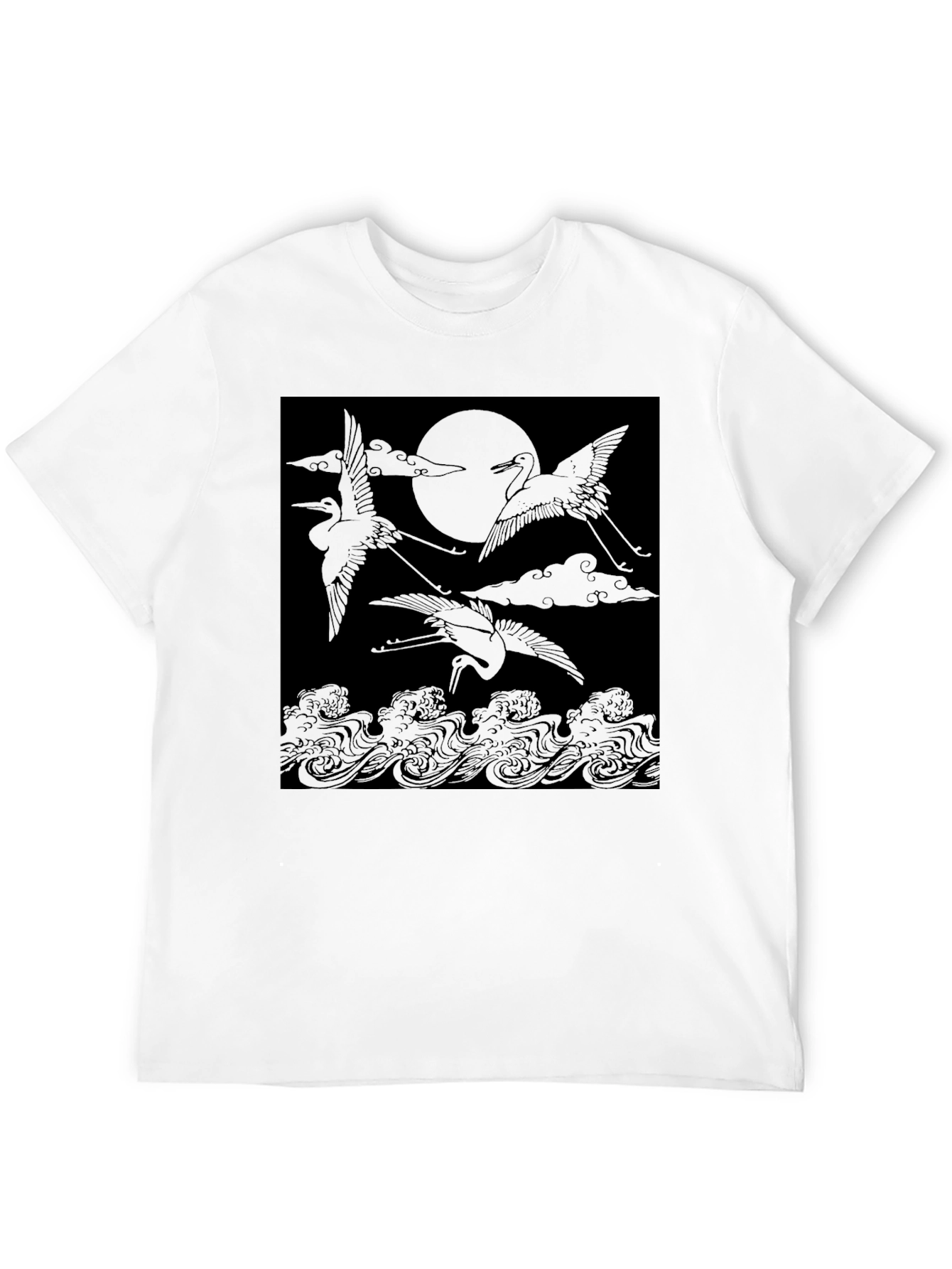 Crane & Moon Graphic Tee - Black