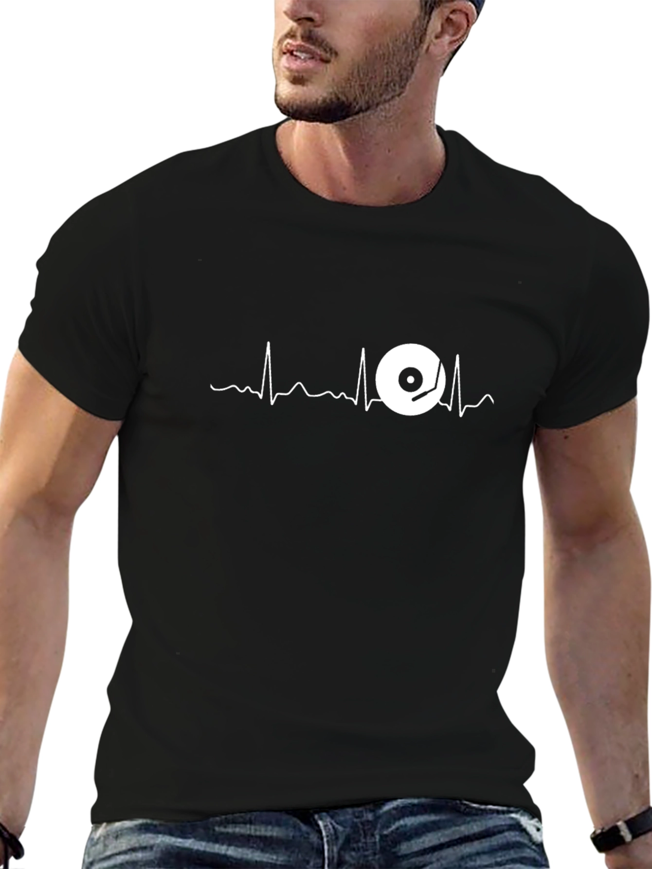DJ Heartbeat Graphic Tee - Music Lover Shirt
