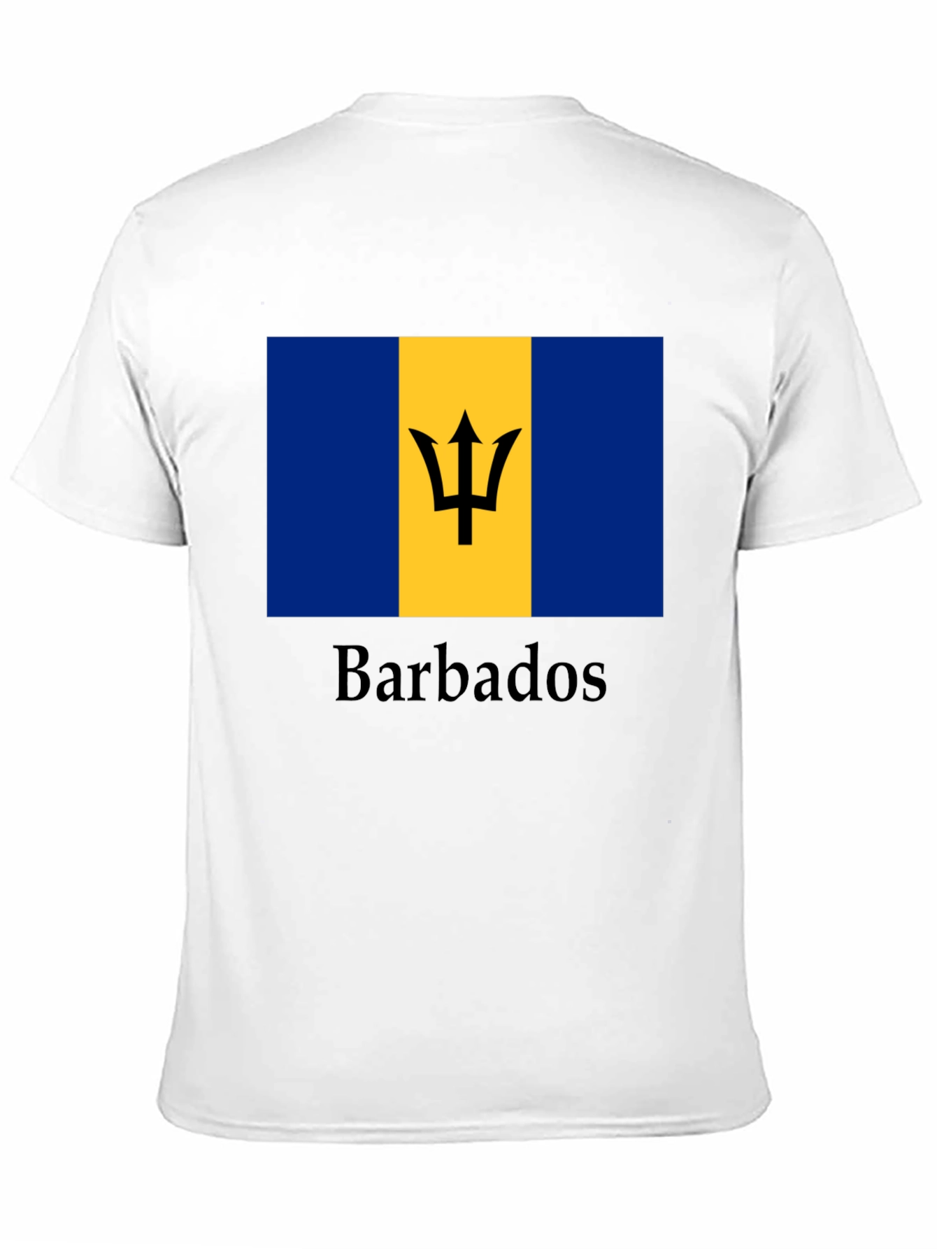 Barbados Flag Graphic T-Shirt - Black