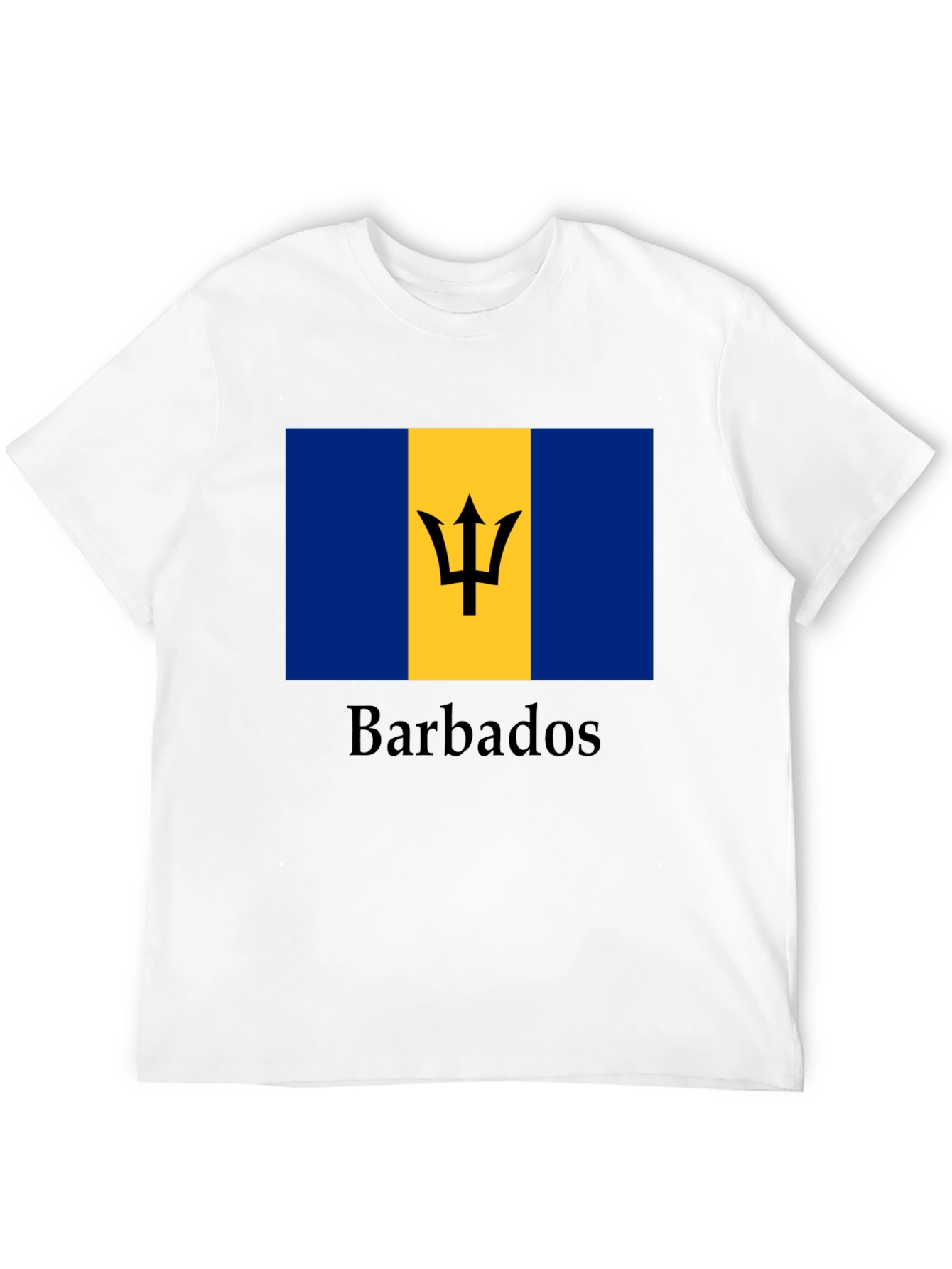 Barbados Flag Graphic T-Shirt - Black