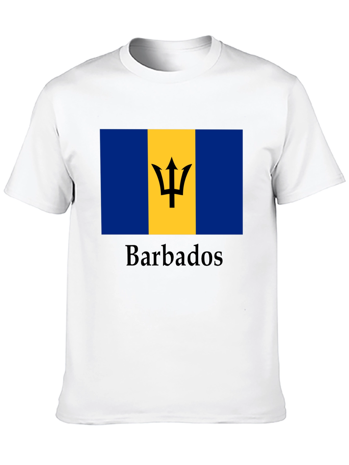 Barbados Flag Graphic T-Shirt - Black