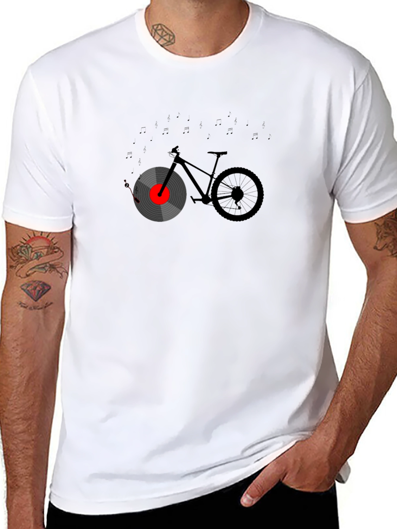 Music Bicycle Graphic Tee - Unique Design T-Shirt