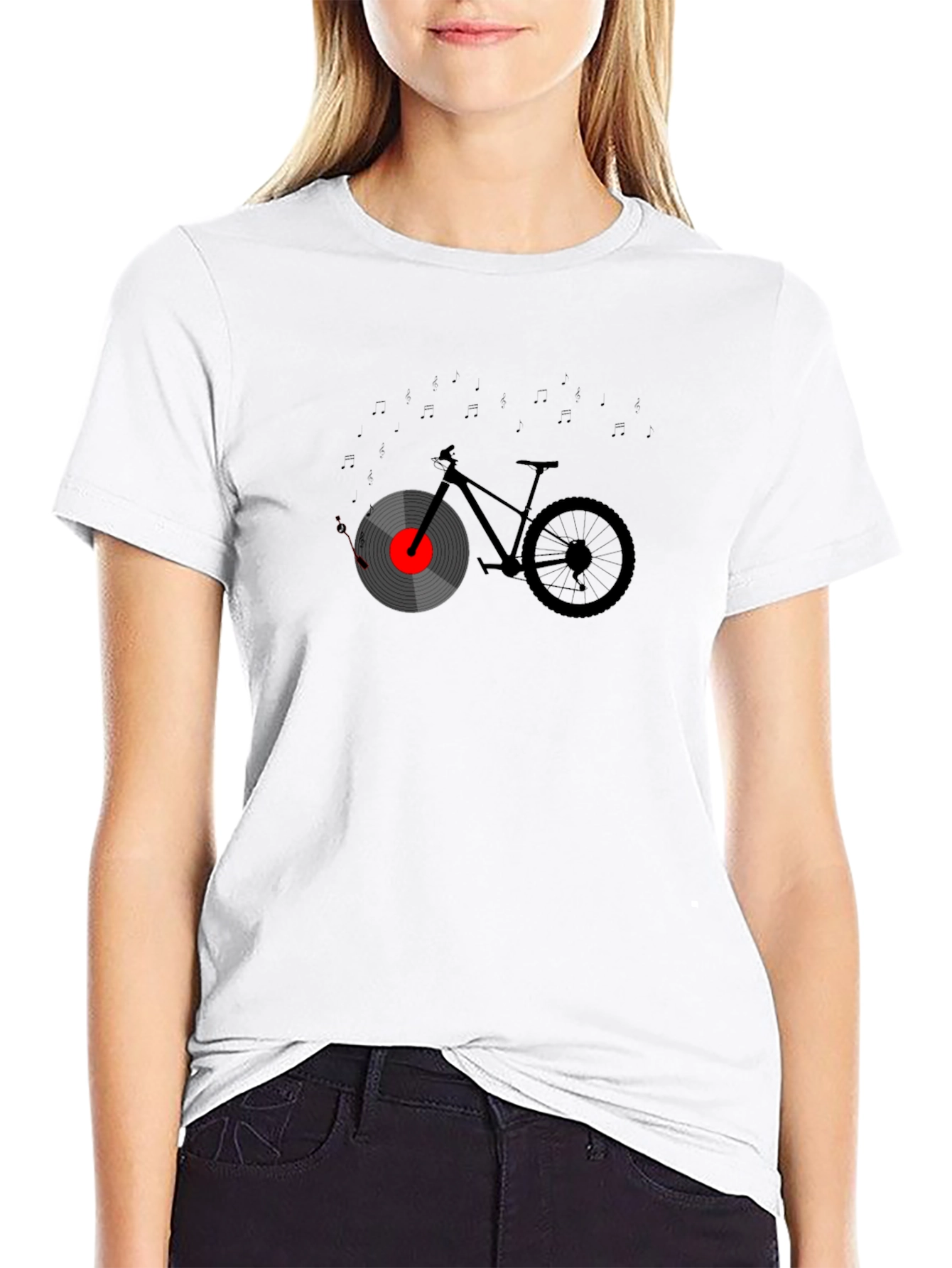 Music Bicycle Graphic Tee - Unique Design T-Shirt