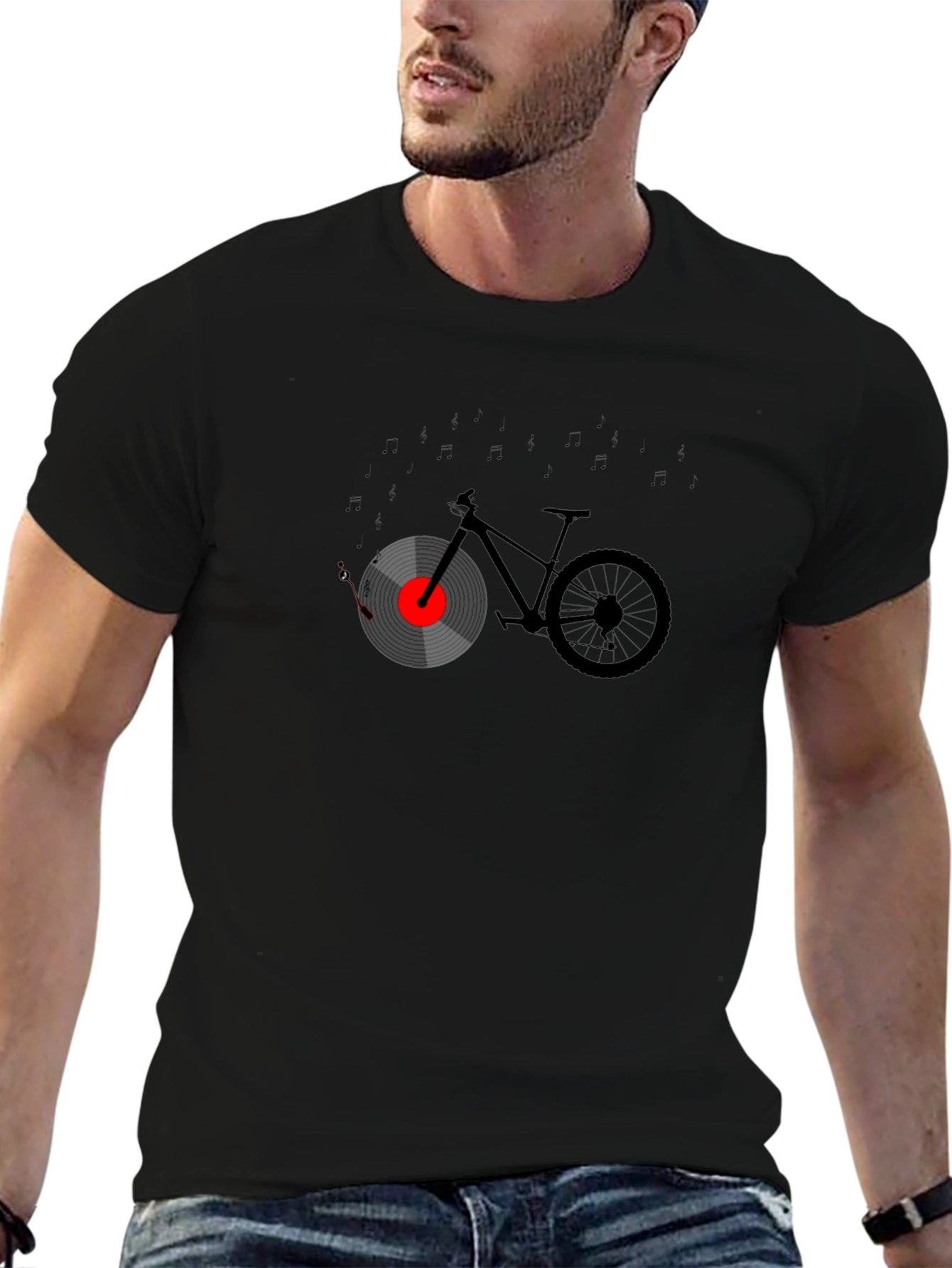 Music Bicycle Graphic Tee - Unique Design T-Shirt