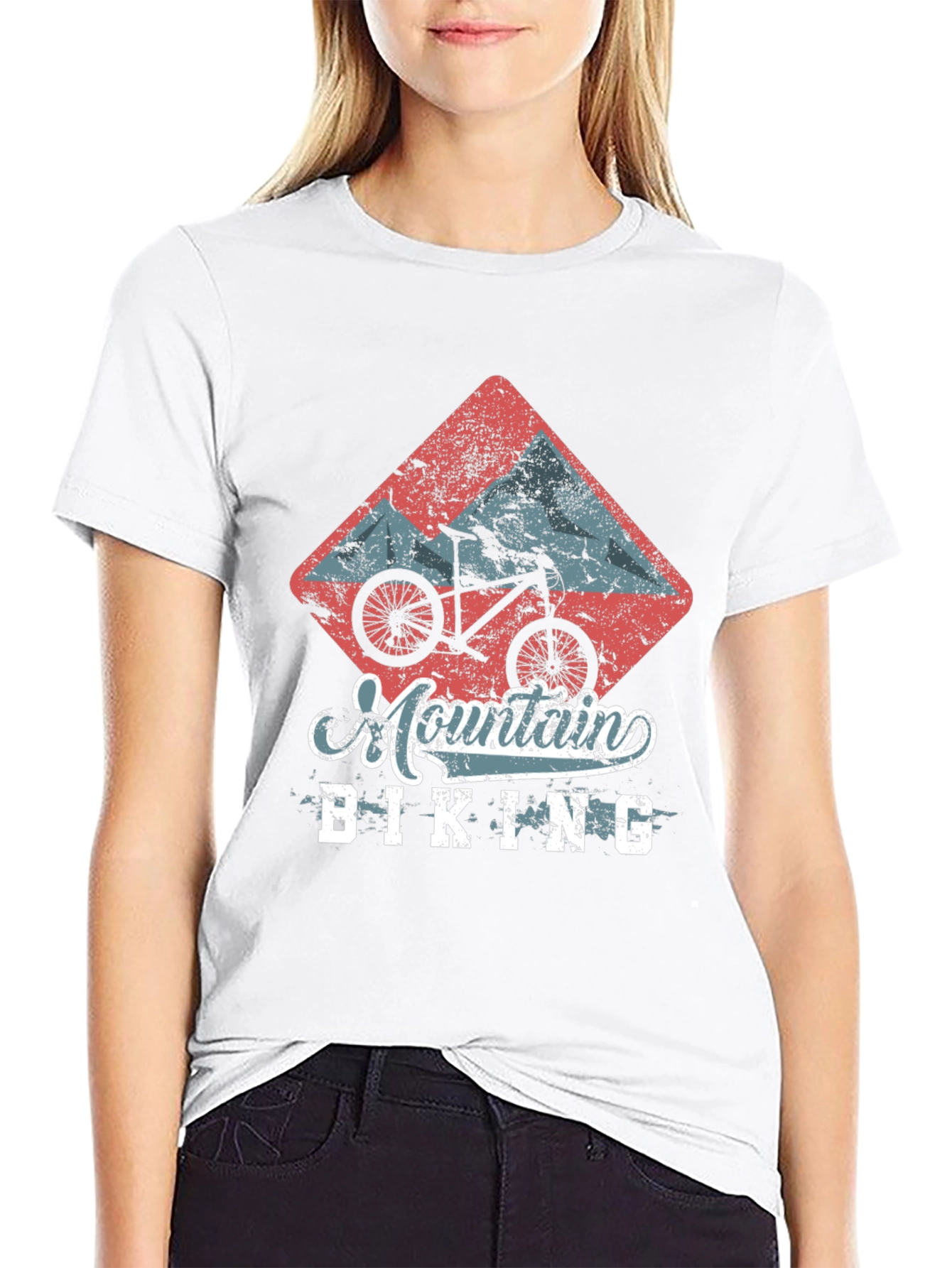 Mountain Biking Graphic Tee - Black Cotton T-Shirt