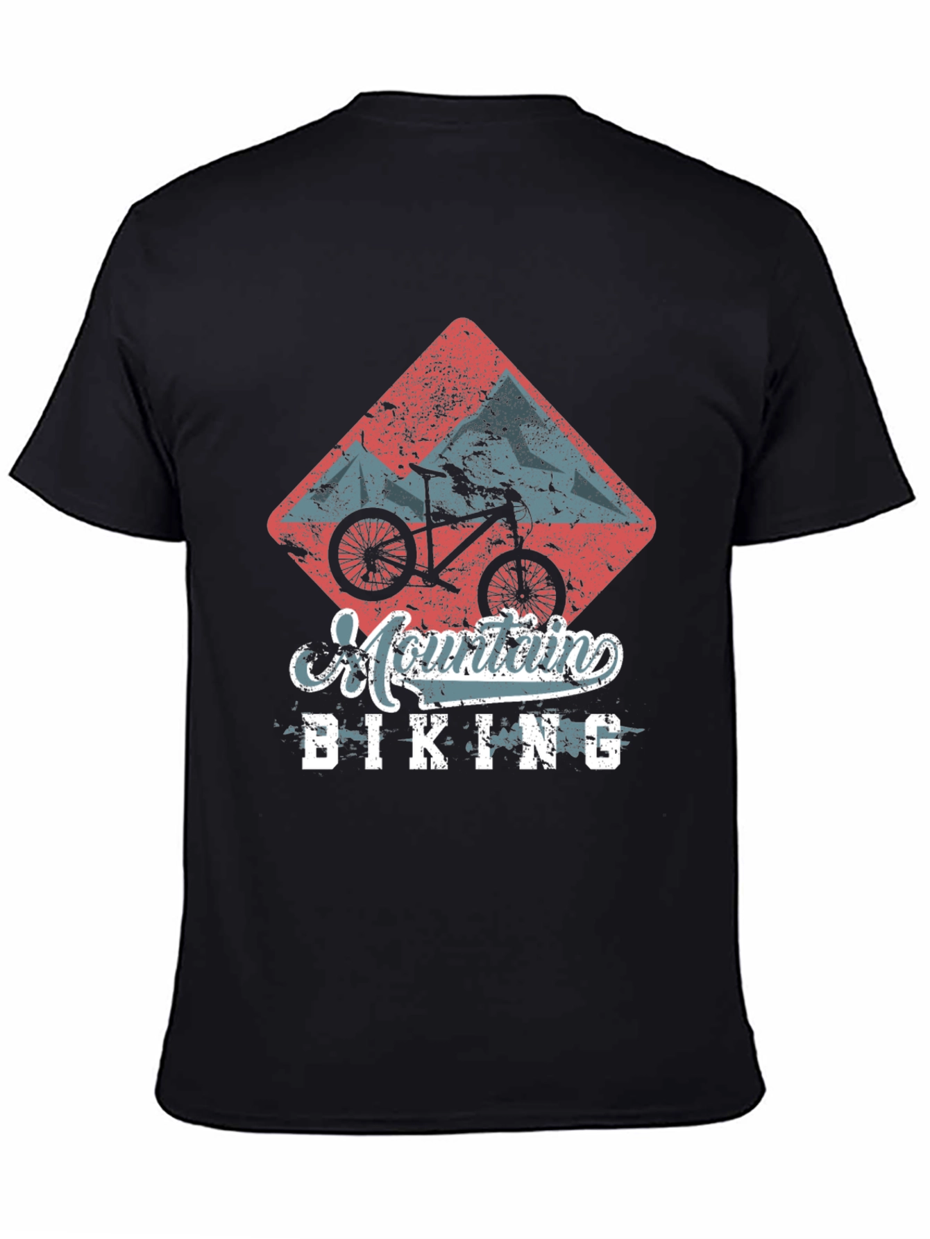 Mountain Biking Graphic Tee - Black Cotton T-Shirt