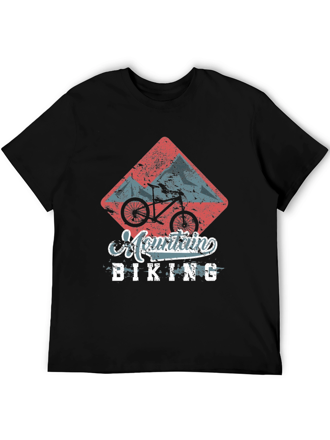 Mountain Biking Graphic Tee - Black Cotton T-Shirt