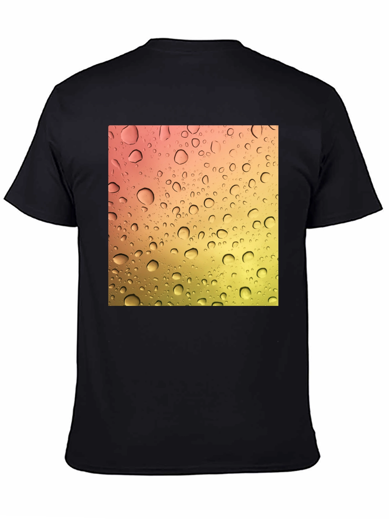 Raindrop Graphic Black Cotton T-Shirt