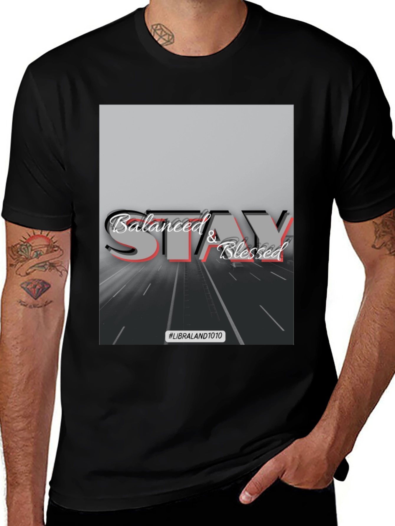 Balanced and Blessed Black Tee