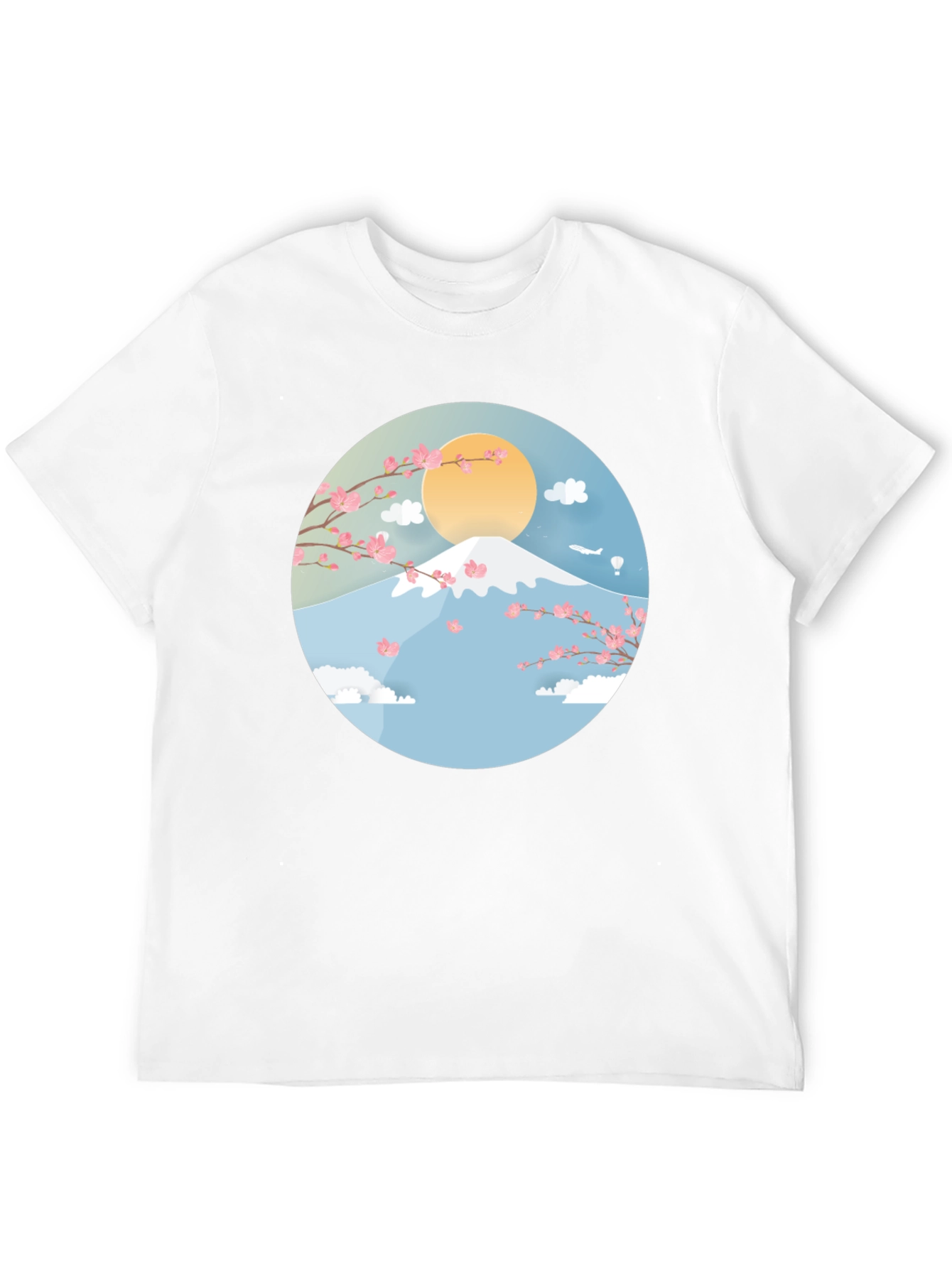 Mount Fuji Cherry Blossom Graphic Tee - Black