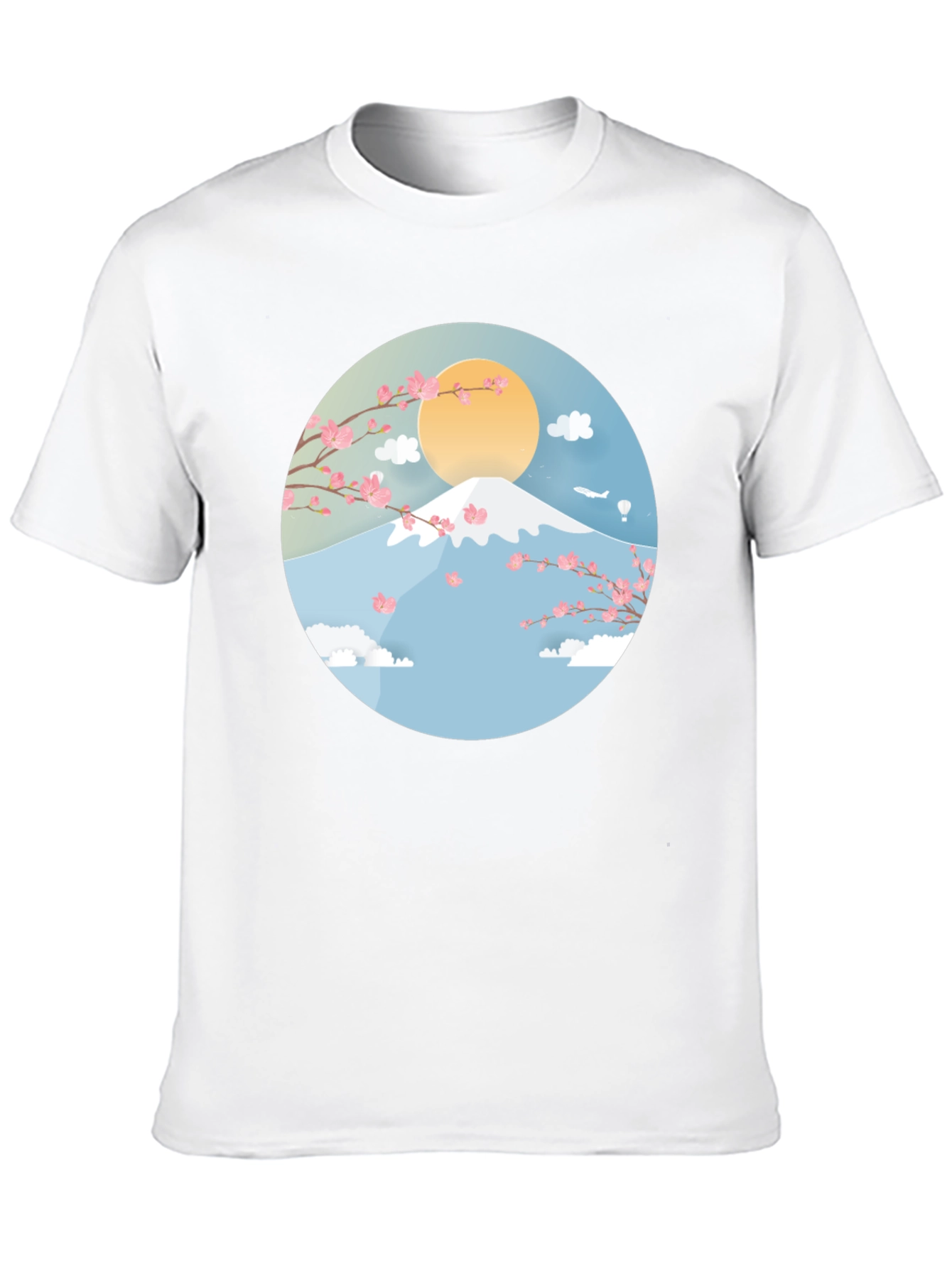 Mount Fuji Cherry Blossom Graphic Tee - Black
