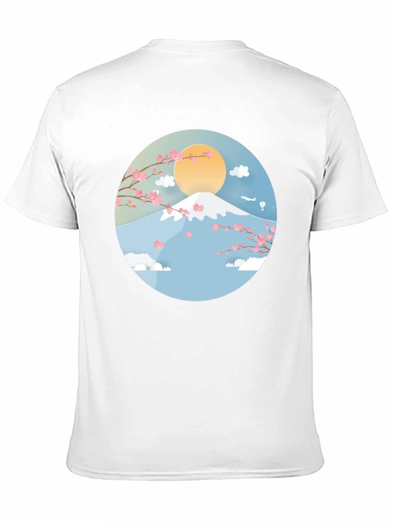 Mount Fuji Cherry Blossom Graphic Tee - Black
