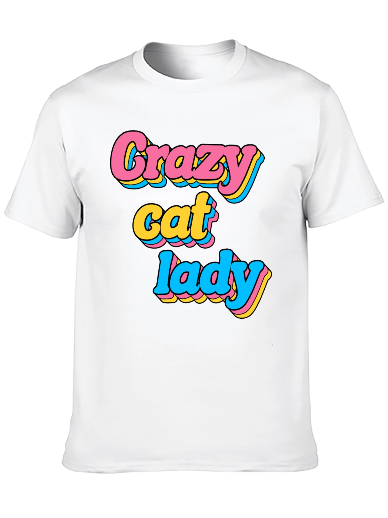 Crazy Cat Lady Graphic T-Shirt - Black