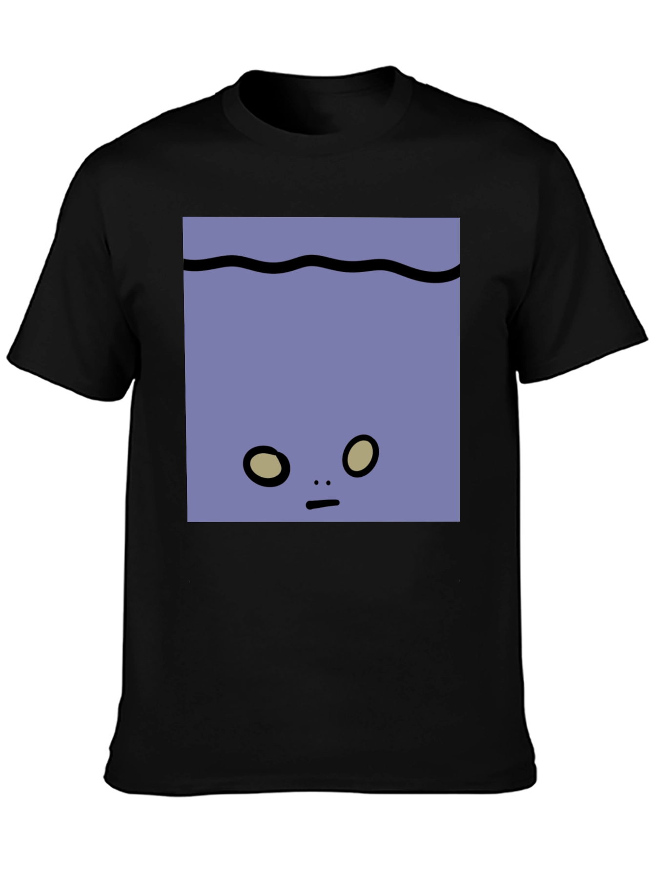 Cute Underwater Face Graphic Tee - Black