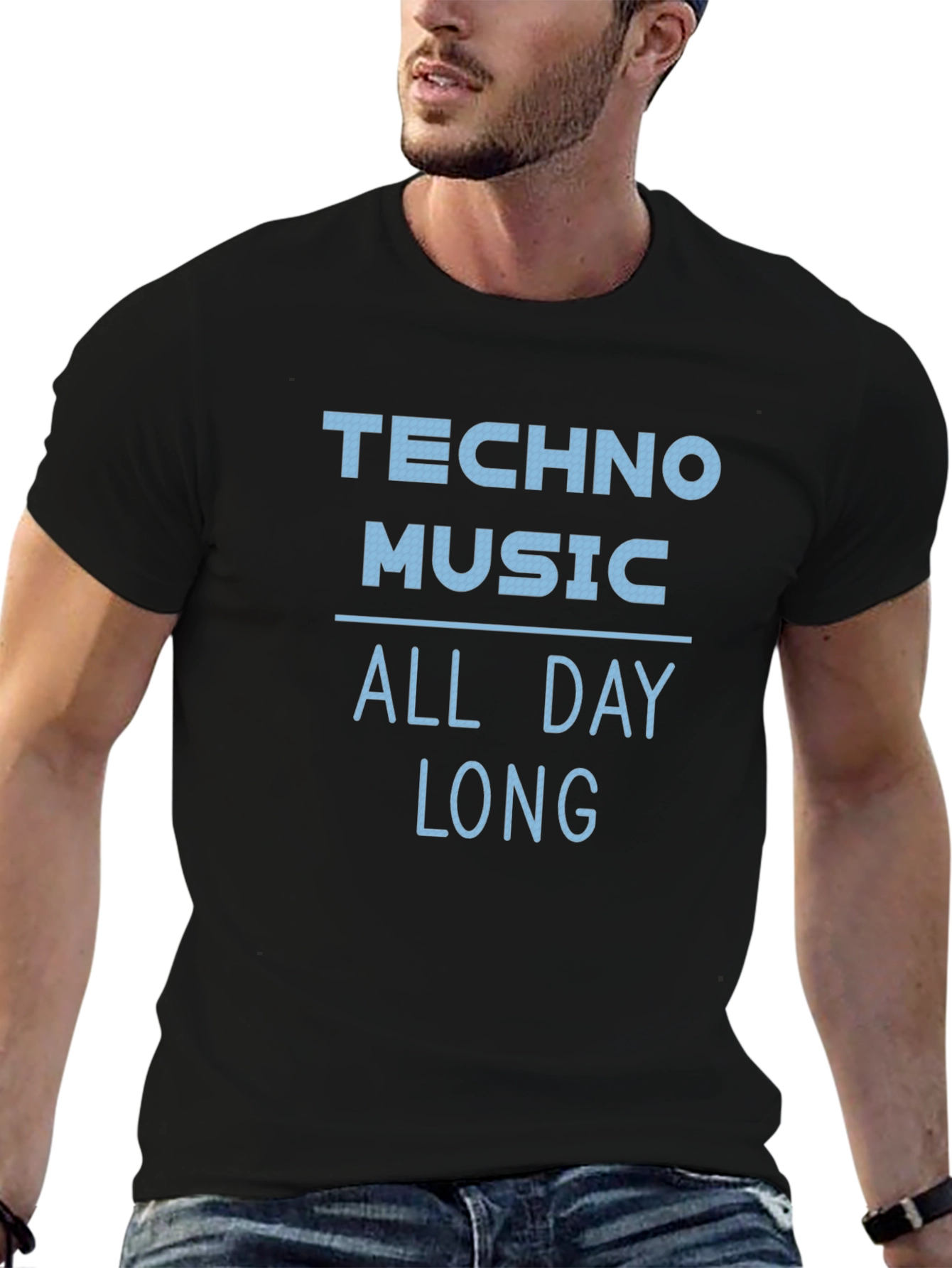 Techno Music All Day Long Graphic T-Shirt