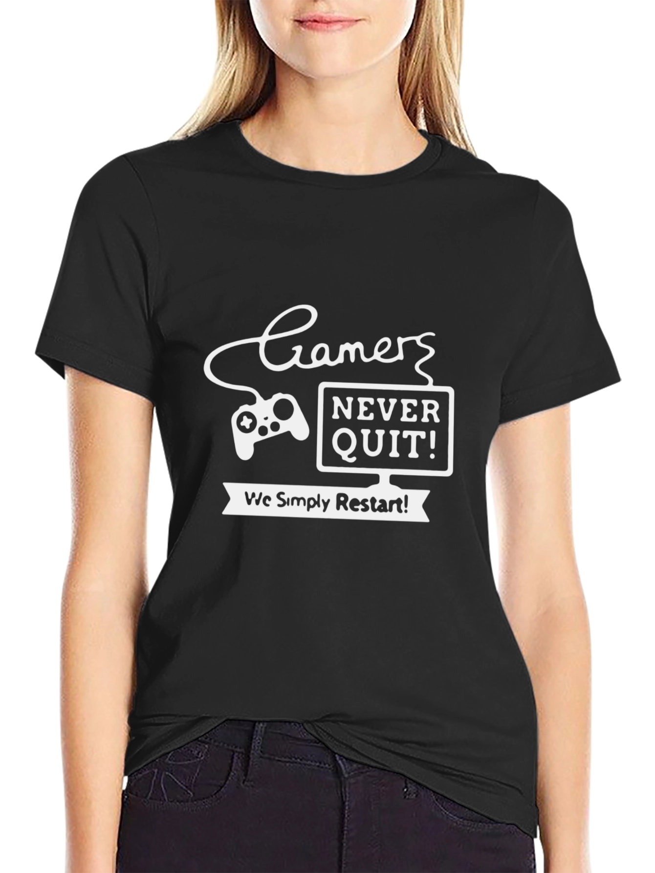 Gamer Never Quit T-Shirt - Restart and Conquer!