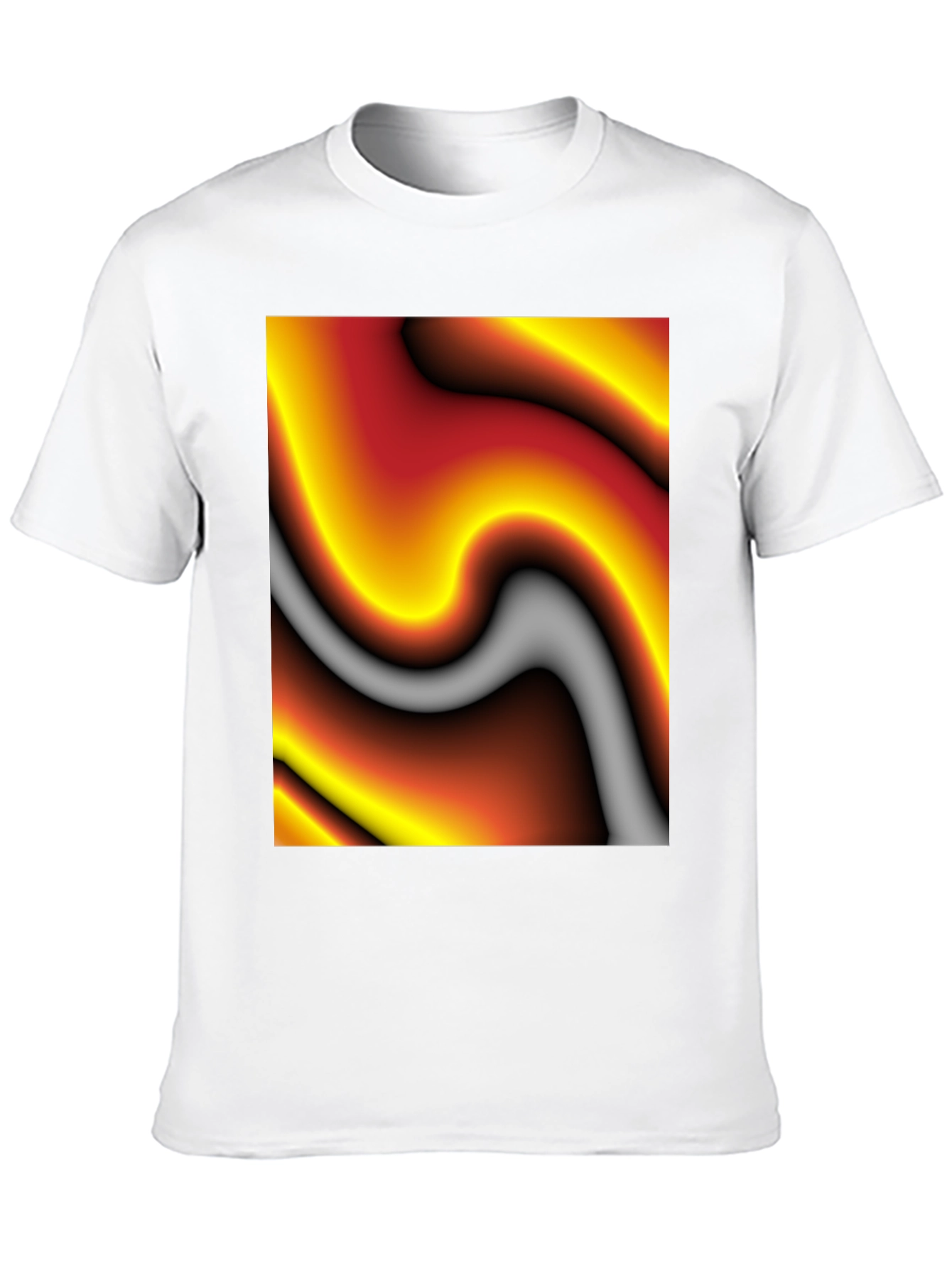 Abstract Art Graphic Tee - Soft Black Cotton
