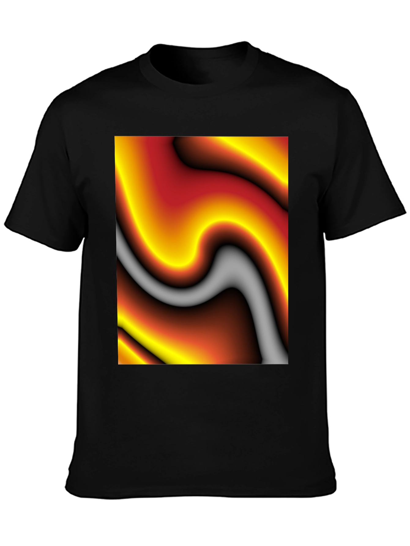 Abstract Art Graphic Tee - Soft Black Cotton
