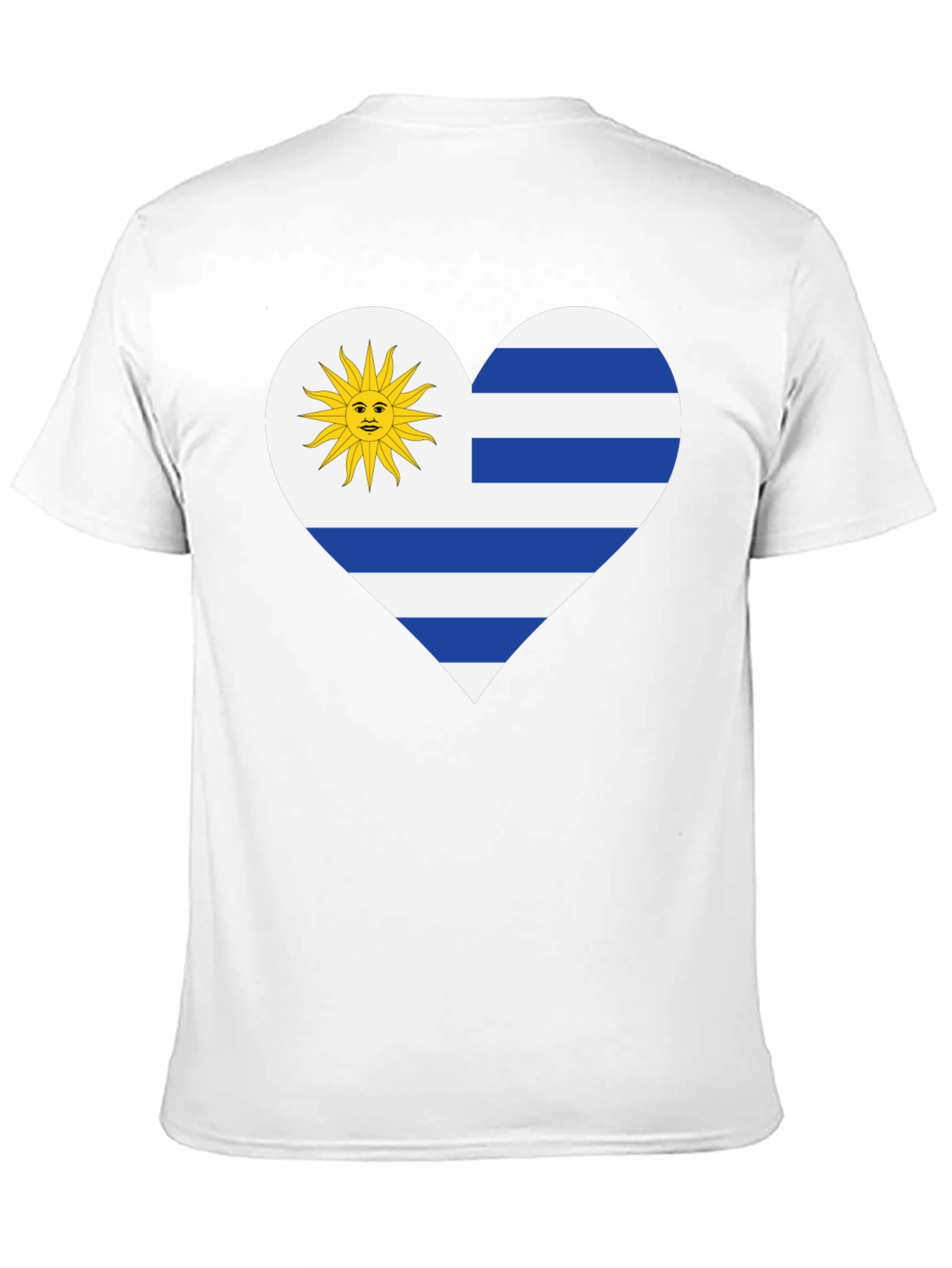 Uruguay Flag Heart T-Shirt - Black Tee