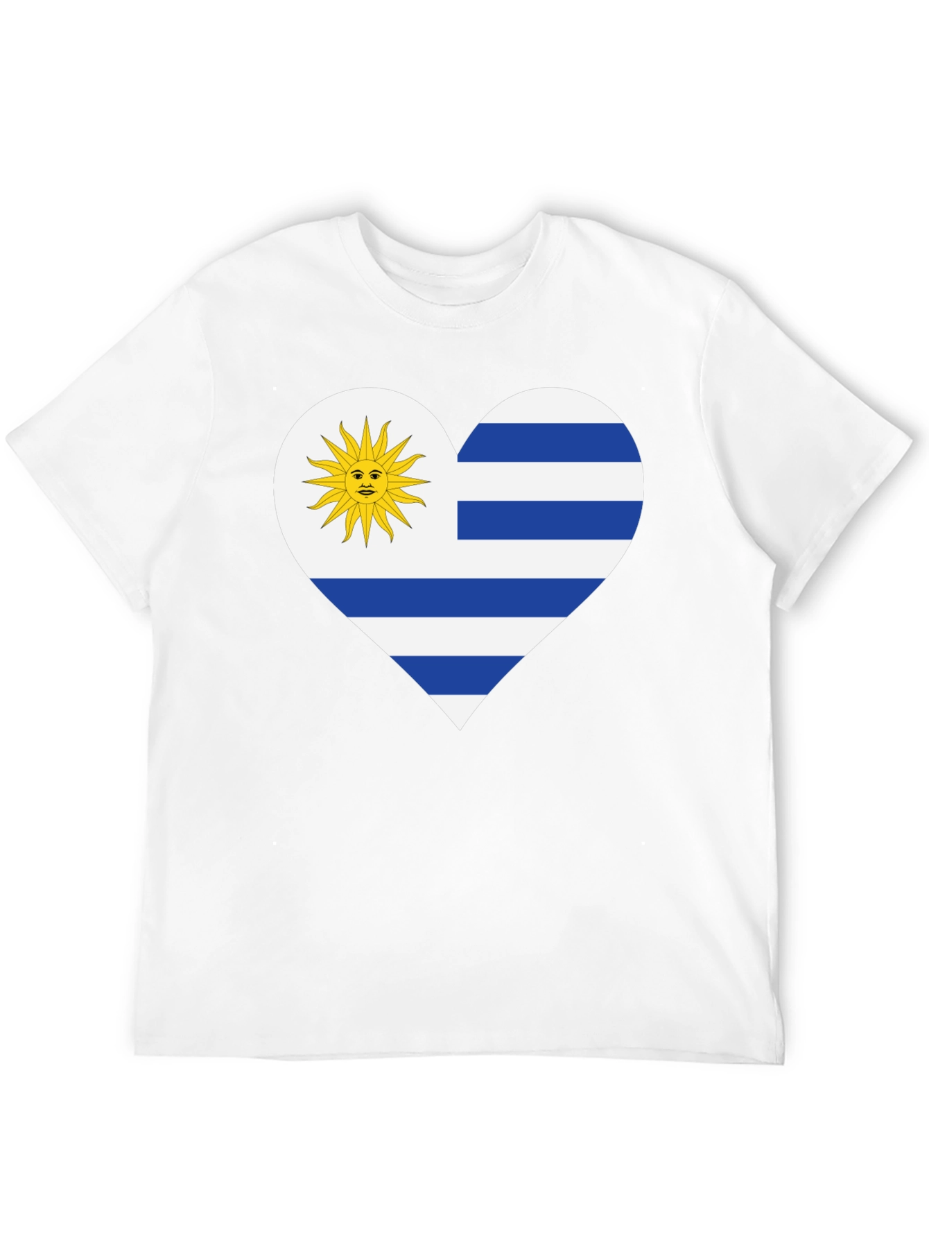 Uruguay Flag Heart T-Shirt - Black Tee