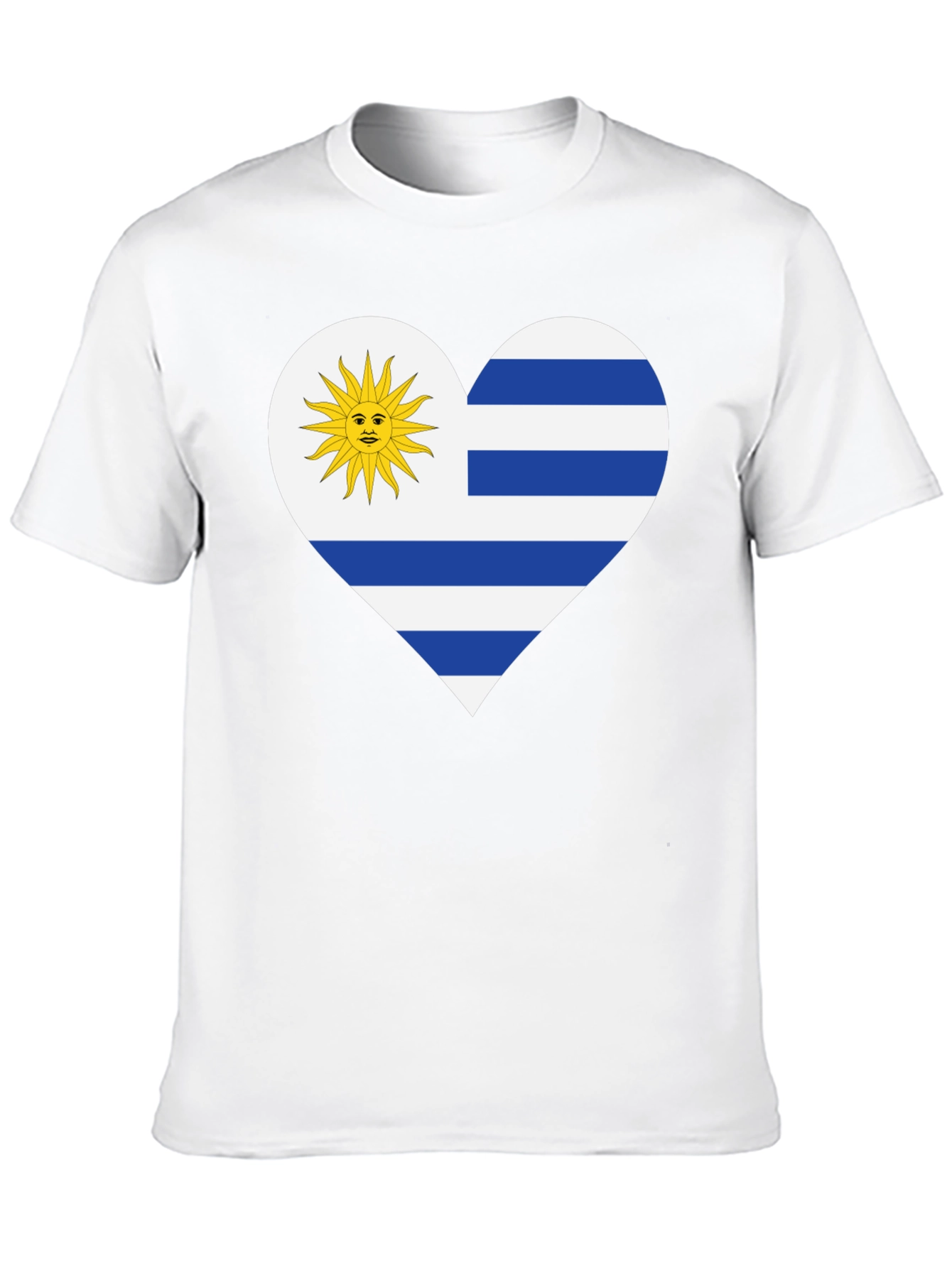 Uruguay Flag Heart T-Shirt - Black Tee