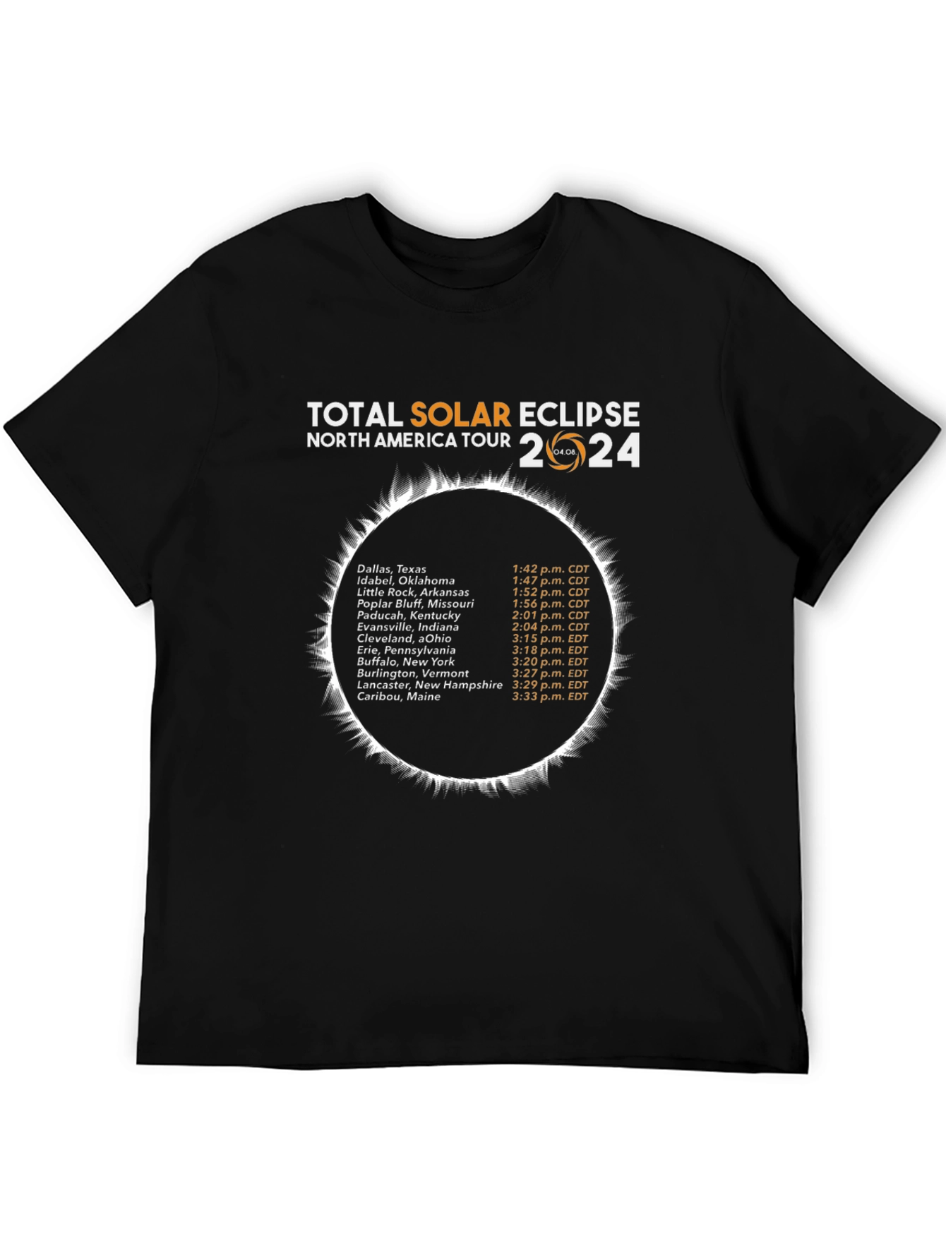 Total Solar Eclipse North America Tour 2024 T-Shirt