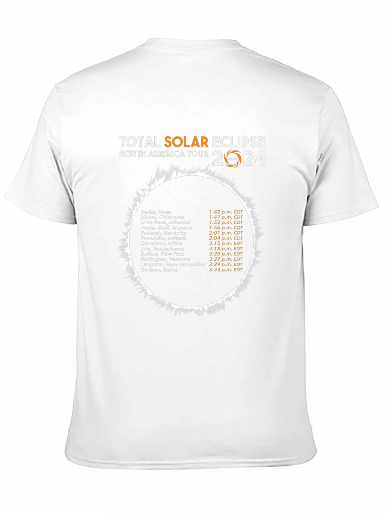 Total Solar Eclipse North America Tour 2024 T-Shirt