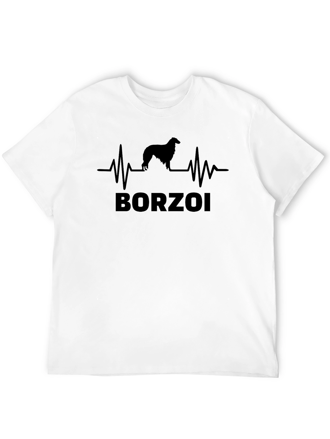 Borzoi Dog Heartbeat T-Shirt - Unique Graphic Tee