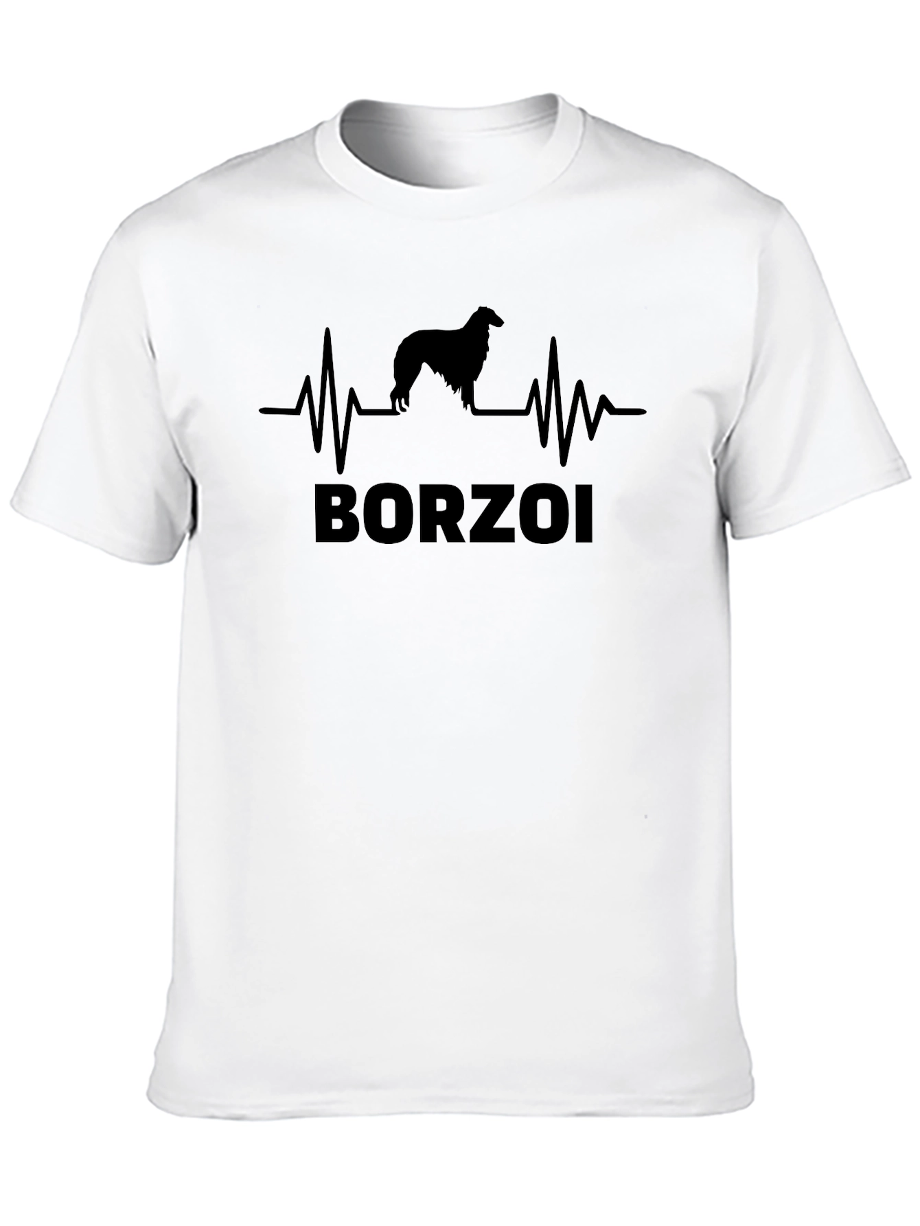 Borzoi Dog Heartbeat T-Shirt - Unique Graphic Tee